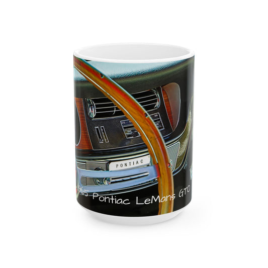 Vintage Muscle Car Ceramic Mug, 1965 Pontiac LeMans GTO Classic Car, Gift for Car Enthusiasts, Coffee Cup, Tea Mug, Gift for Him, Father's