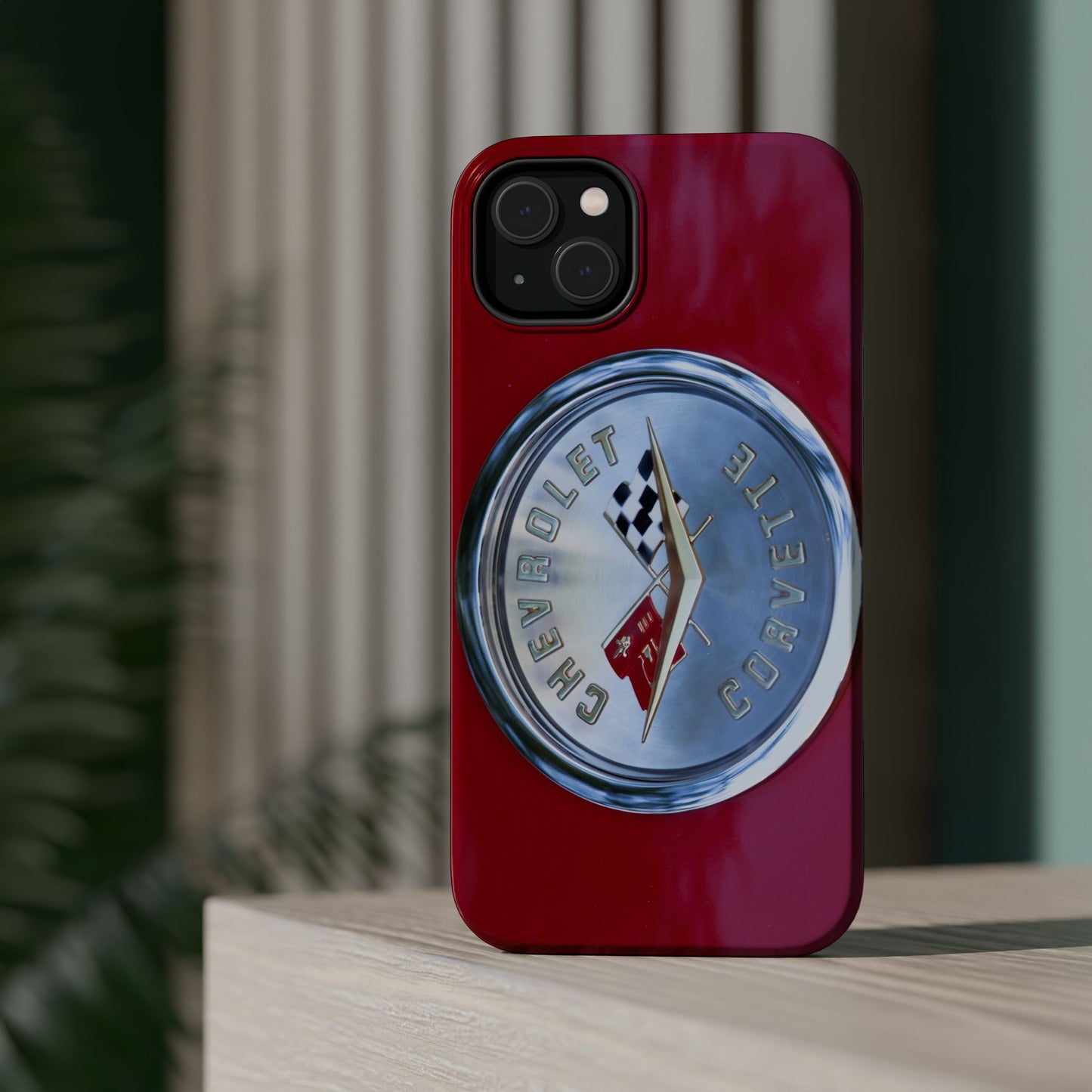Car Enthusiast iPhone Case, Chevrolet Corvette Muscle Car Tough Case, Car Lover Accessories Gift, Custom Auto Logo Cover, Classic Vehicle