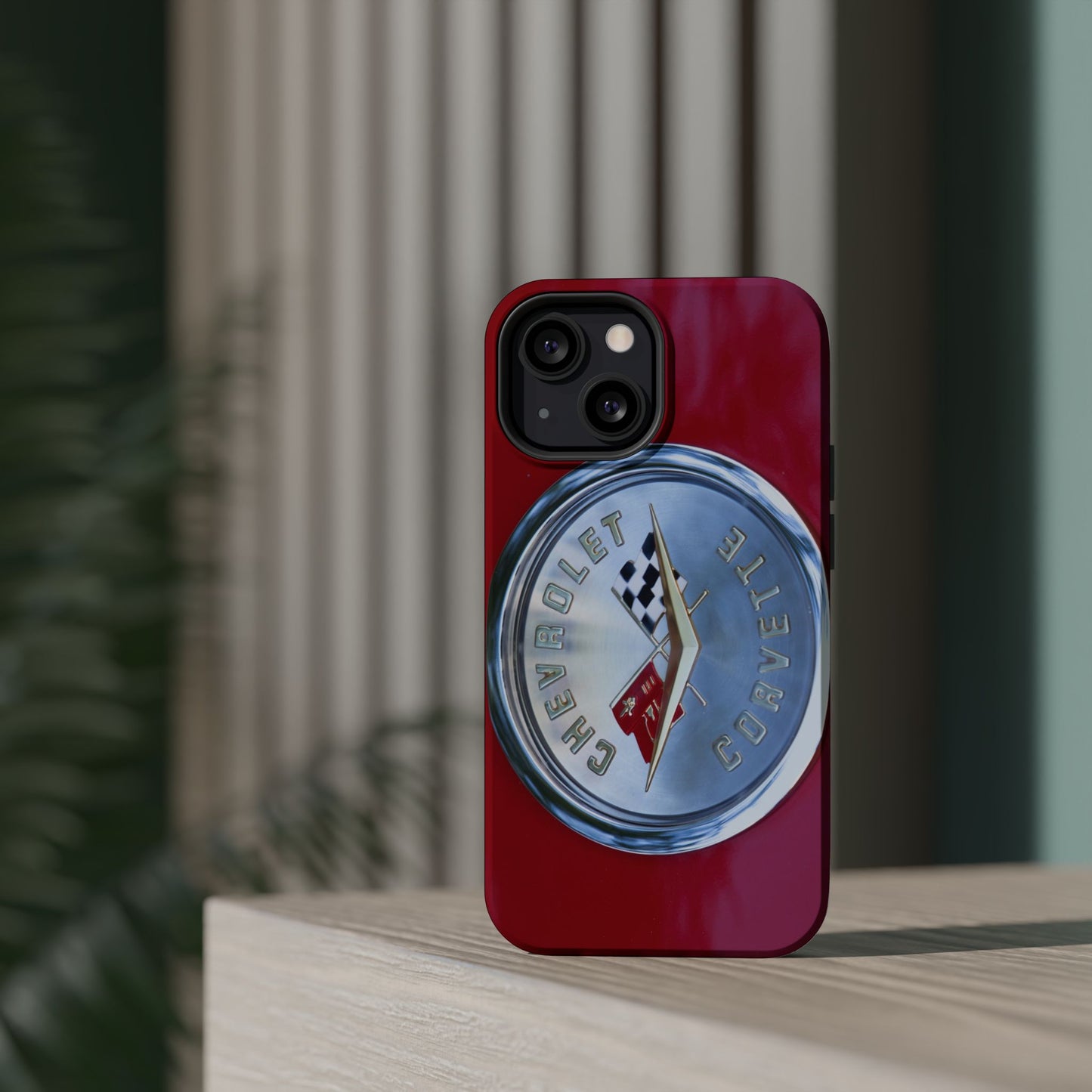 Car Enthusiast iPhone Case, Chevrolet Corvette Muscle Car Tough Case, Car Lover Accessories Gift, Custom Auto Logo Cover, Classic Vehicle