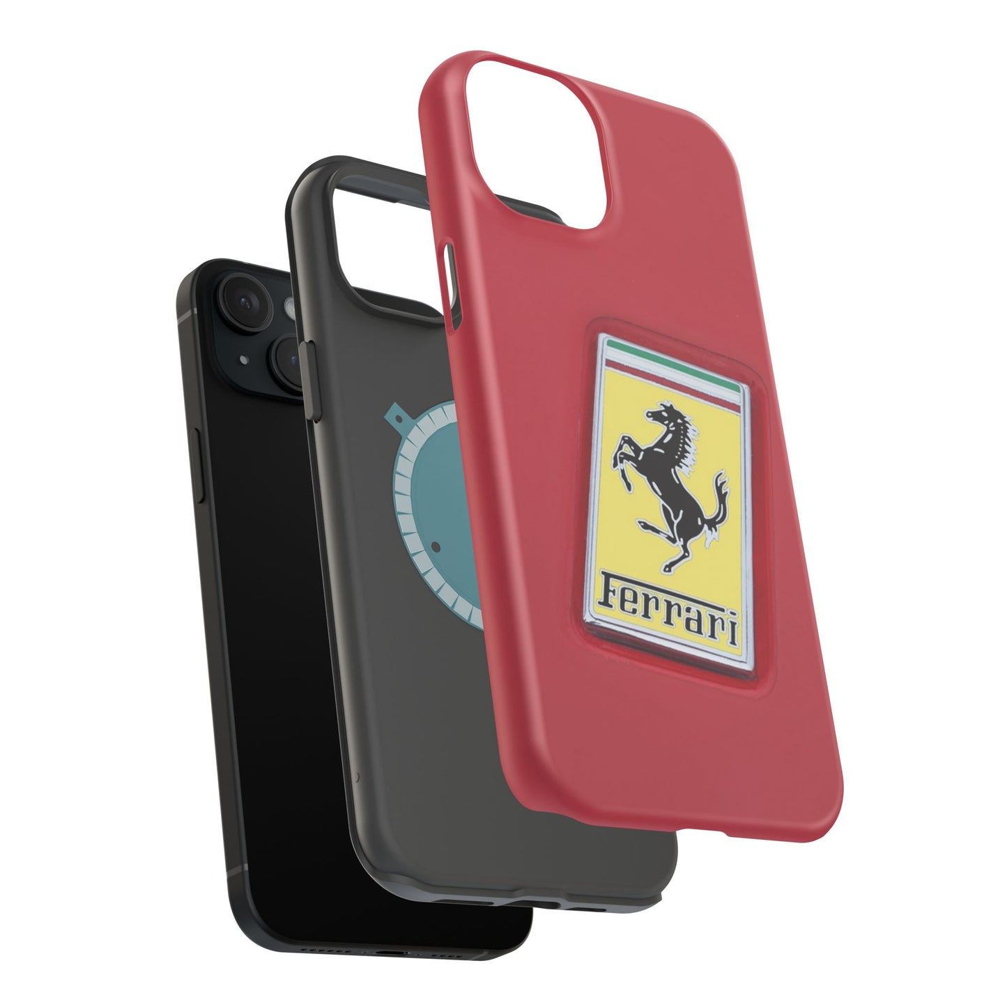 Magnetic iPhone Cases, Legendary Ferrari Badge Design, Tough Phone Case, Protective Cover, Custom Smartphone Shell, Unique Mobile Accessory