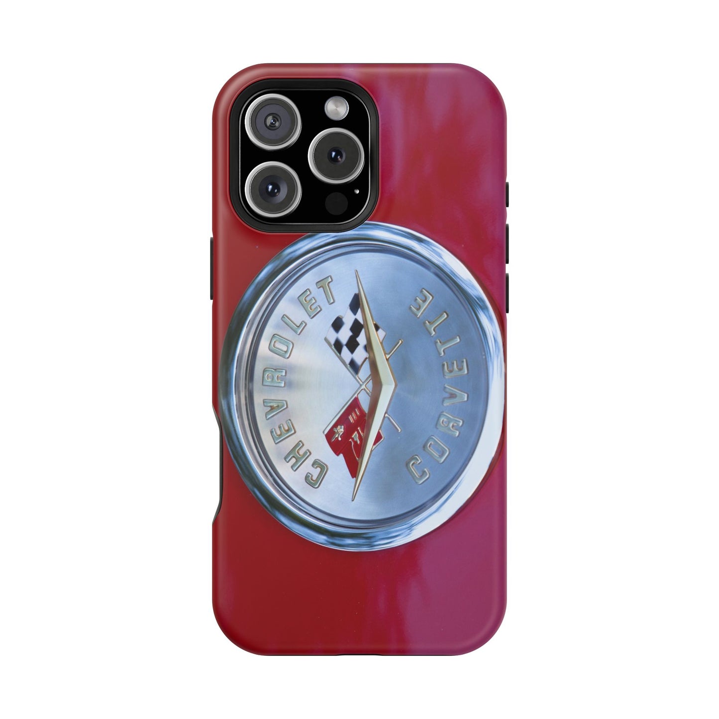 Car Enthusiast iPhone Case, Chevrolet Corvette Muscle Car Tough Case, Car Lover Accessories Gift, Custom Auto Logo Cover, Classic Vehicle