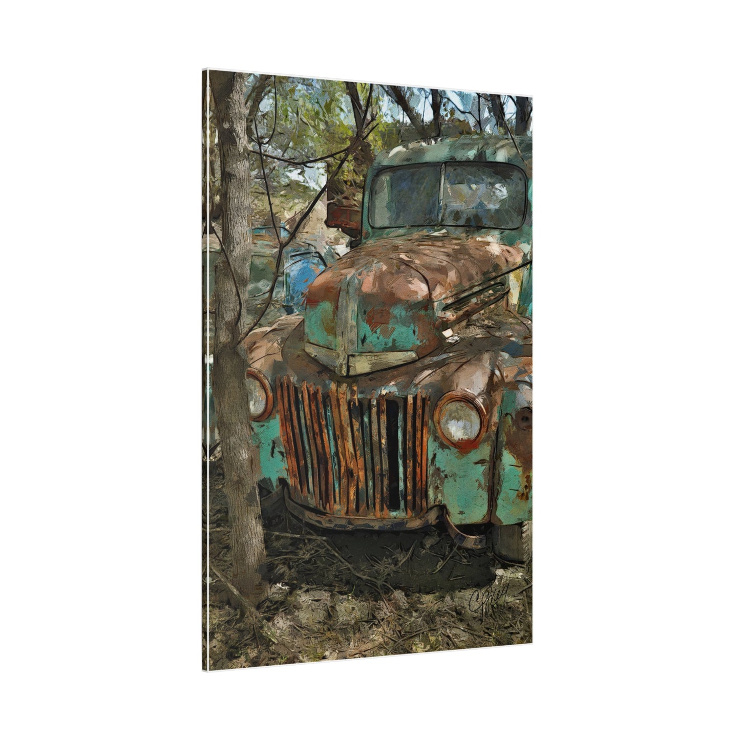 Canvas Wall Art - Abandoned Classic Ford Truck Found on a Minnesota Farm
