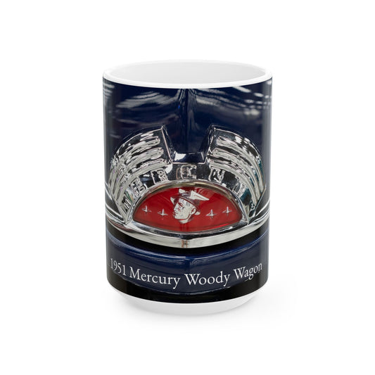 Vintage Car Ceramic Mug, 1951 Mercury Woody Badge Classic Car Gift, Coffee Cup, Tea Mug, Kitchen Decor, Father's Day Present, Gift for Him