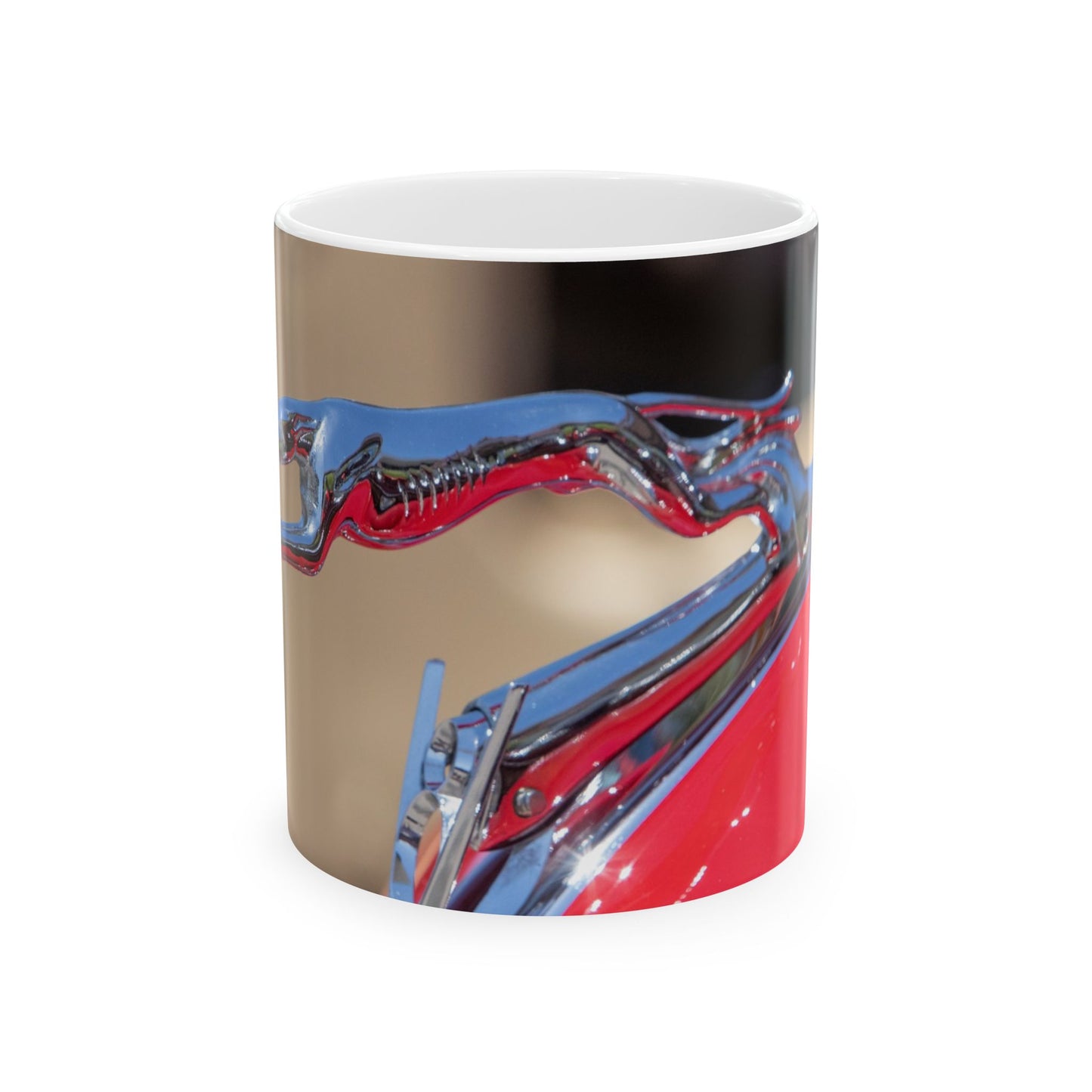 Lincoln V8 Classic Car Greyhound Hood Ornament now on 11 or 15oz Ceramic Mugs, Perfect for Your Favorite Car Guy.