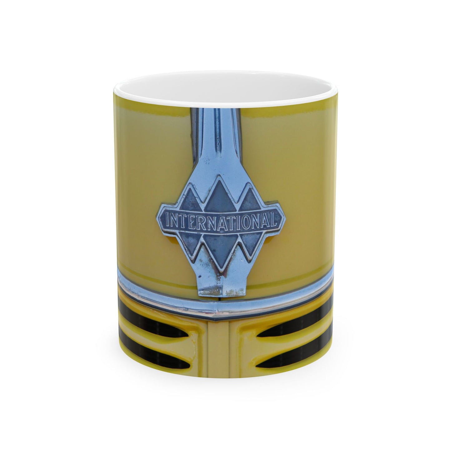 Vintage International Truck Logo Ceramic Mug, Perfect Gift for Truck Lovers, Coffee Cup, Retro Style, Collector's Item, Unique Kitchenware