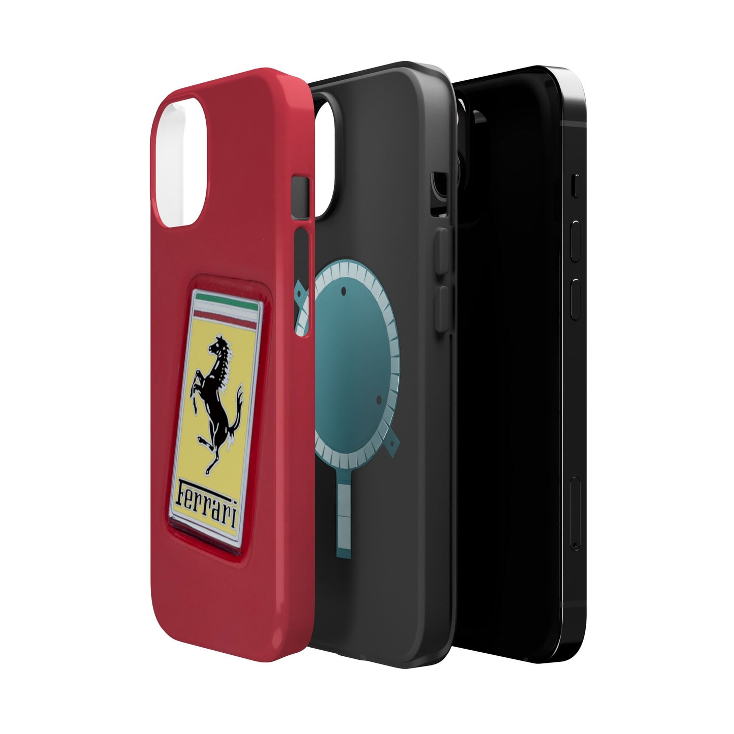 Magnetic iPhone Cases, Legendary Ferrari Badge Design, Tough Phone Case, Protective Cover, Custom Smartphone Shell, Unique Mobile Accessory