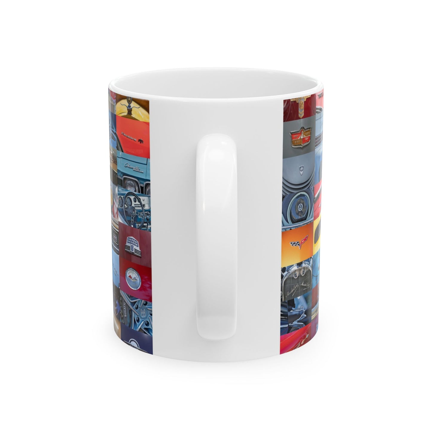 Vintage Car Logos Ceramic Mug, Classic Car Collector Gift, Retro Automobile Enthusiast Cup, Auto Lover Present, Gift for Car Buff, Garage