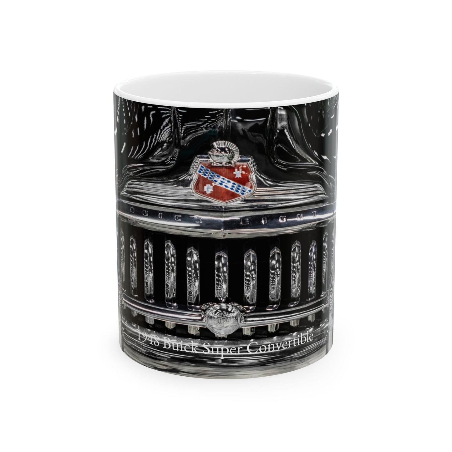 Ceramic Mug, Vintage Buick Grill and Badge Coffee Cup, Retro Auto Enthusiast Gift, 11oz 15oz Ceramic Mug, Classic Car Lover Mug, Gearhead
