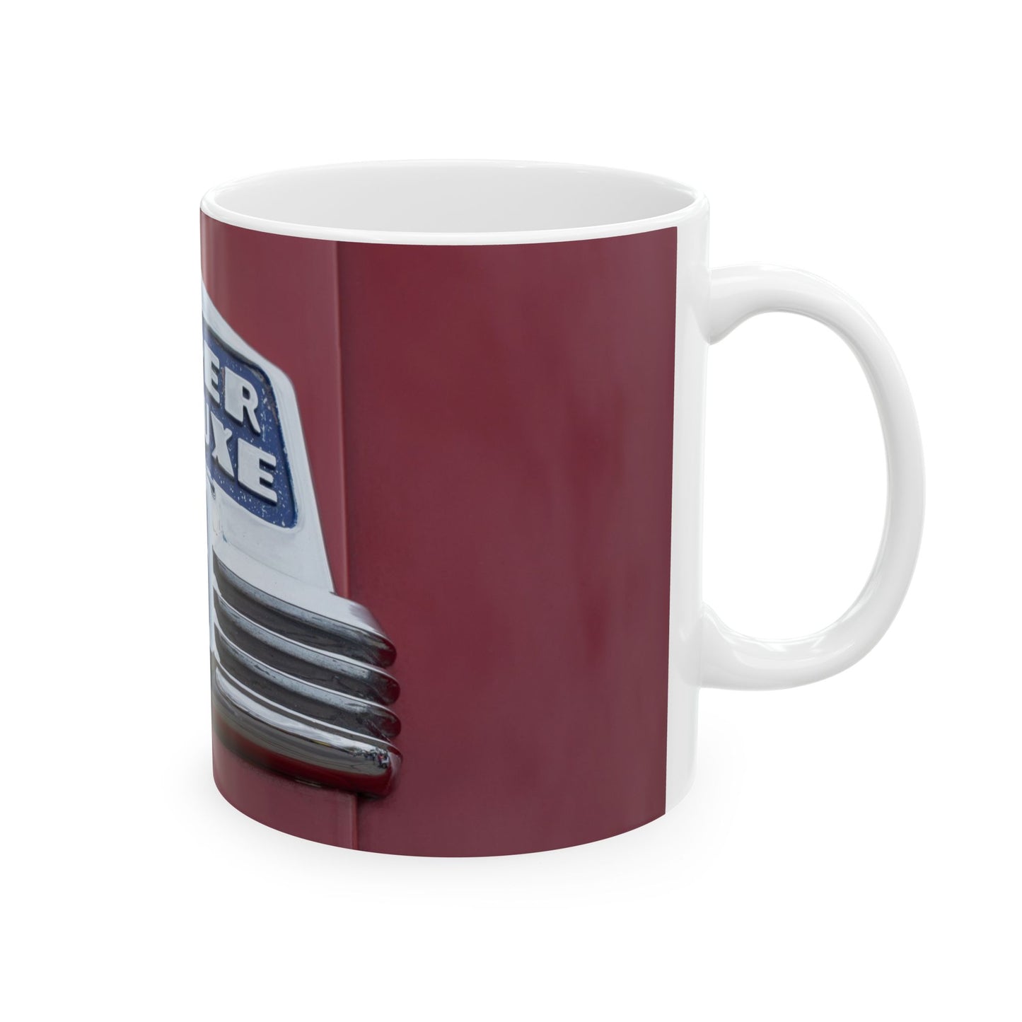 Buick Super Deluxe 8 cylinder classic car chrome logo for 11 or 15oz cups or mugs.