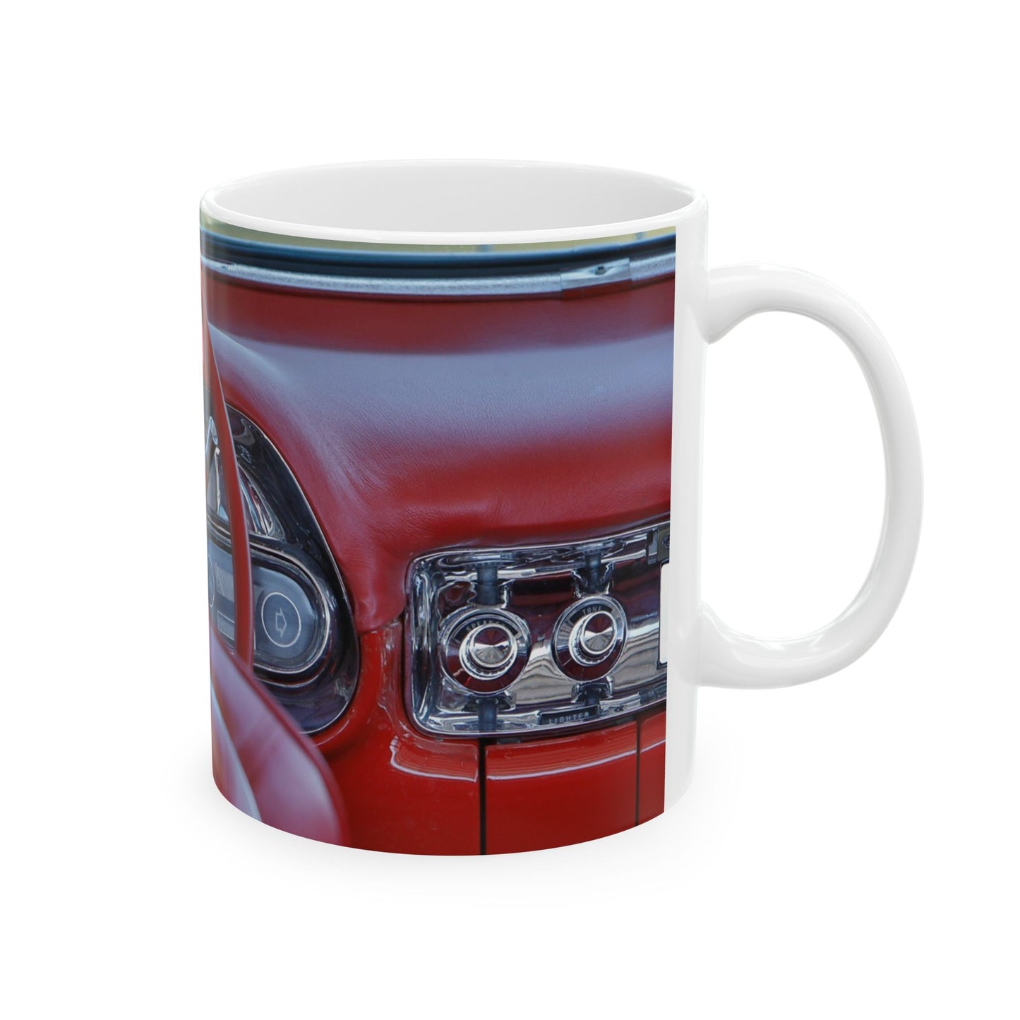 Vintage Crown Victoria classic car dashboard, looking good for 11 of 15oz beverage mugs.