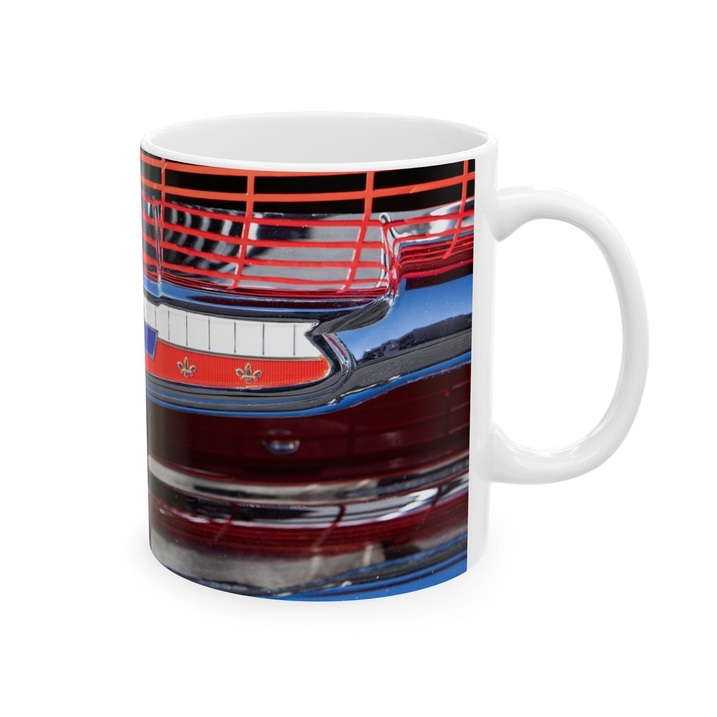 Chevrolet Classic Muscle Car Grill Badge Ornament on 11 or 15oz Ceramic Mugs Perfect for Your Favorite Gearhead Car Guy!