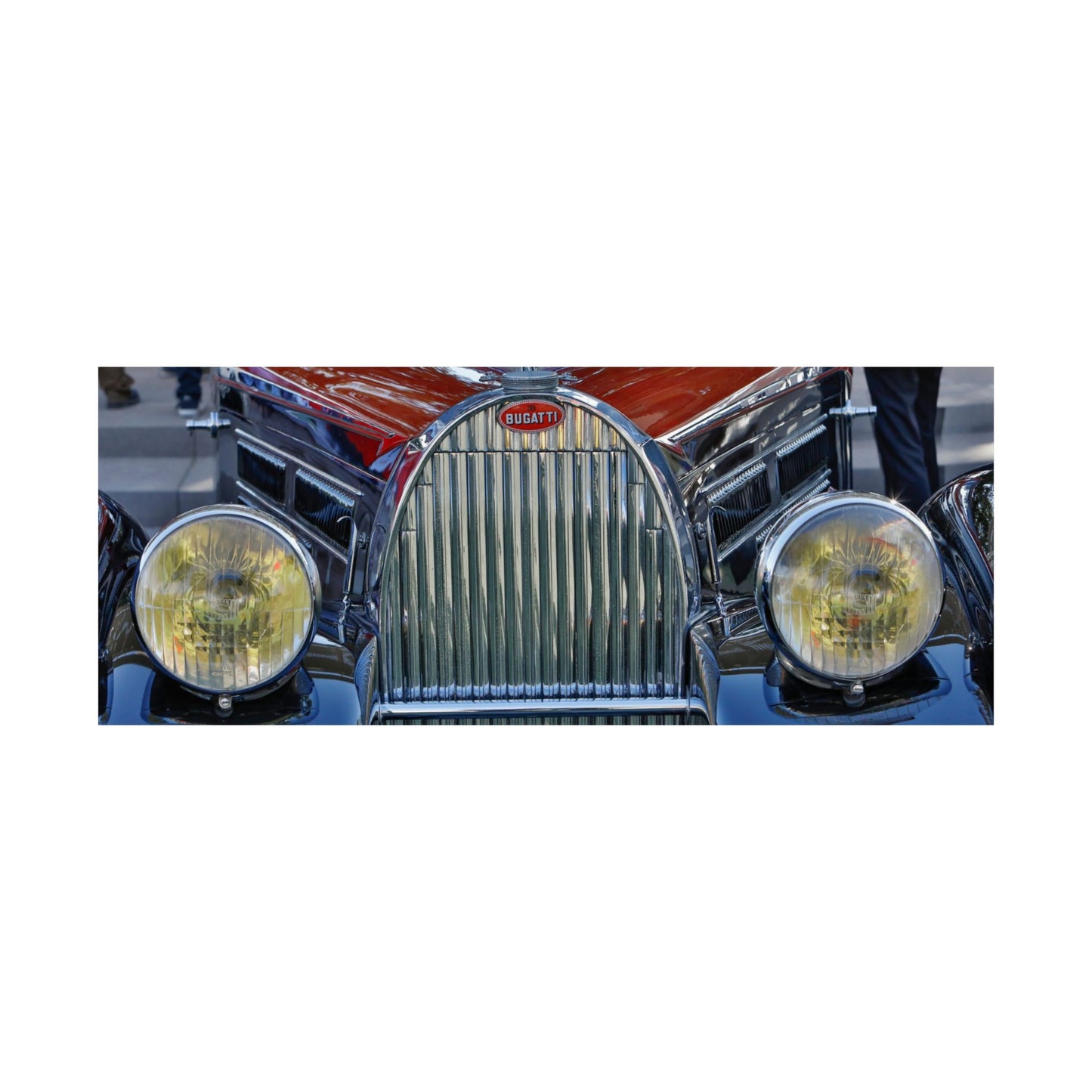 1939 Bugatti Type 57C Atalante Classic Car Chrome Grill, Badge Emblem Logo, Massive Headlamps Looks Great as a Matte Horizontal Poster!