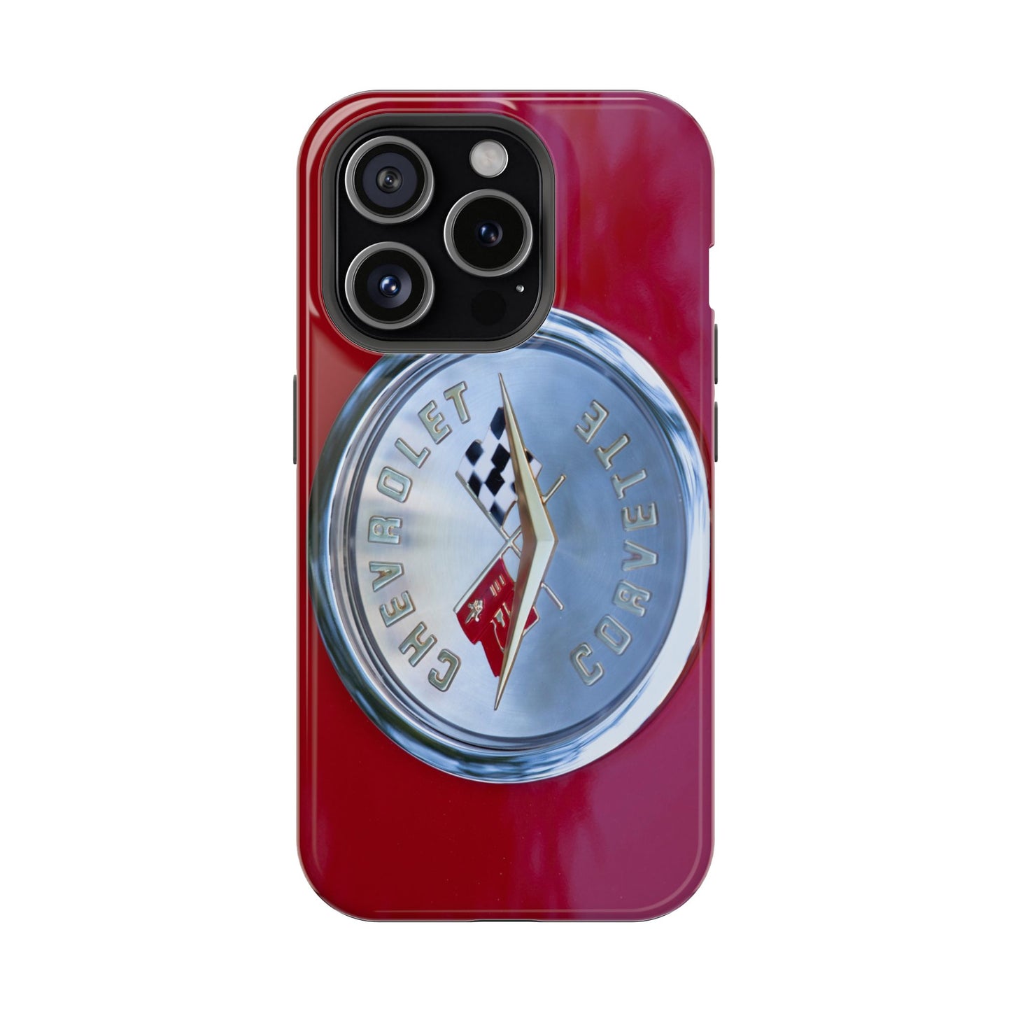 Car Enthusiast iPhone Case, Chevrolet Corvette Muscle Car Tough Case, Car Lover Accessories Gift, Custom Auto Logo Cover, Classic Vehicle