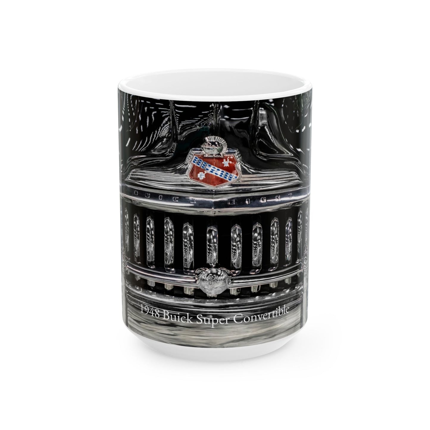 Ceramic Mug, Vintage Buick Grill and Badge Coffee Cup, Retro Auto Enthusiast Gift, 11oz 15oz Ceramic Mug, Classic Car Lover Mug, Gearhead