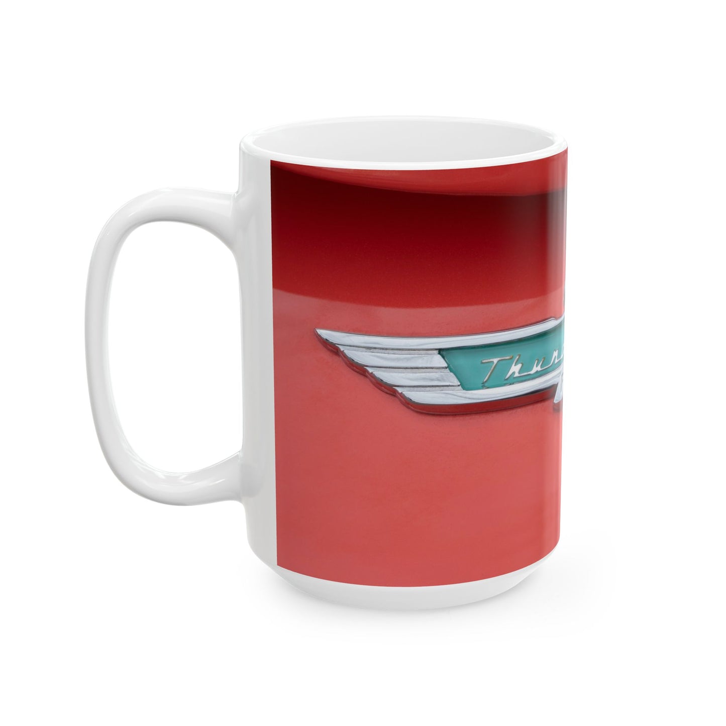 Ford Thunderbird classic car logo and insignia, beautifully adorning 11 and 15oz mugs.
