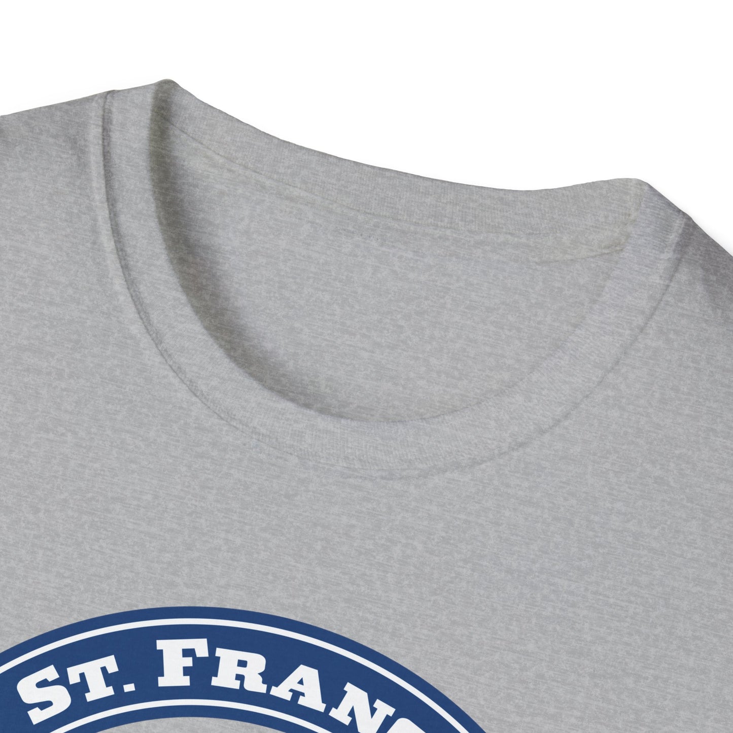 STFU St. Francis University Fictional Crest Plays on Contemporary T-Shirt Abbreviation and Adornment