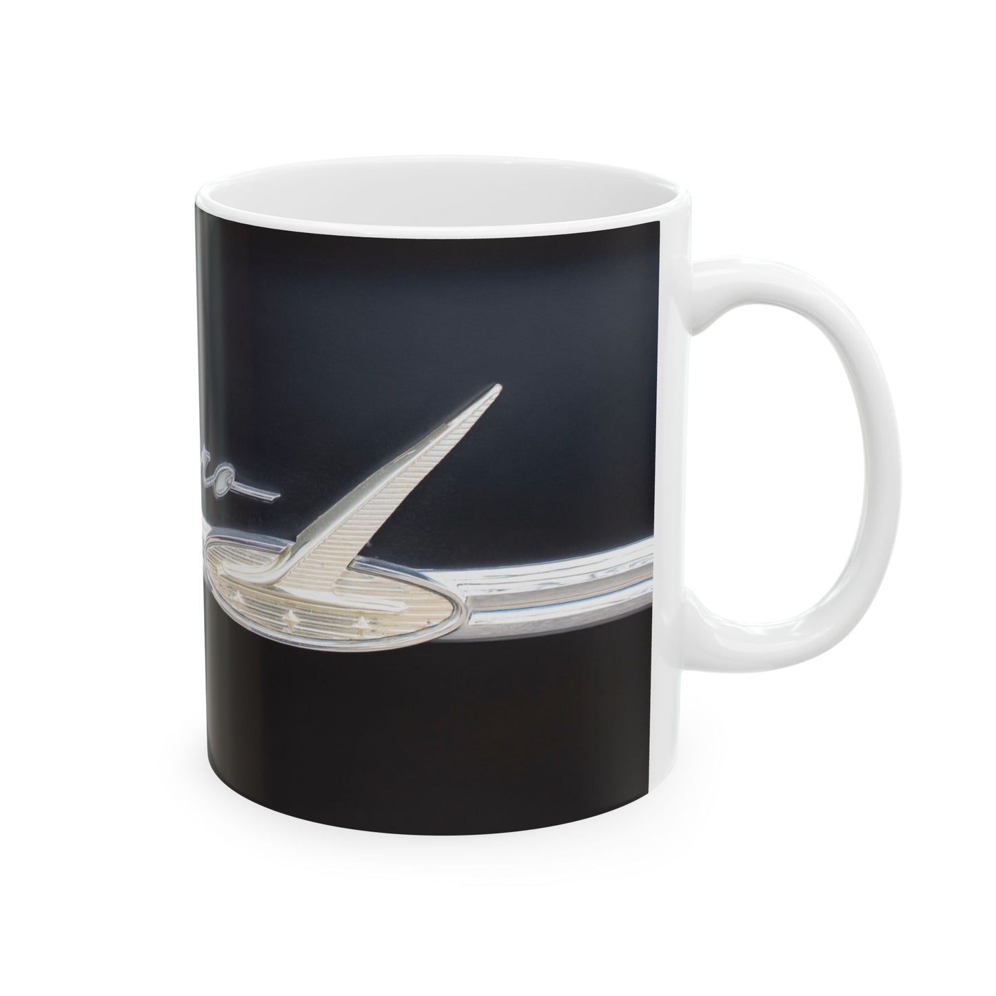 Ford Ranchero logo and insignia, gorgeous in chrome and ready for 11 or 15oz mugs.