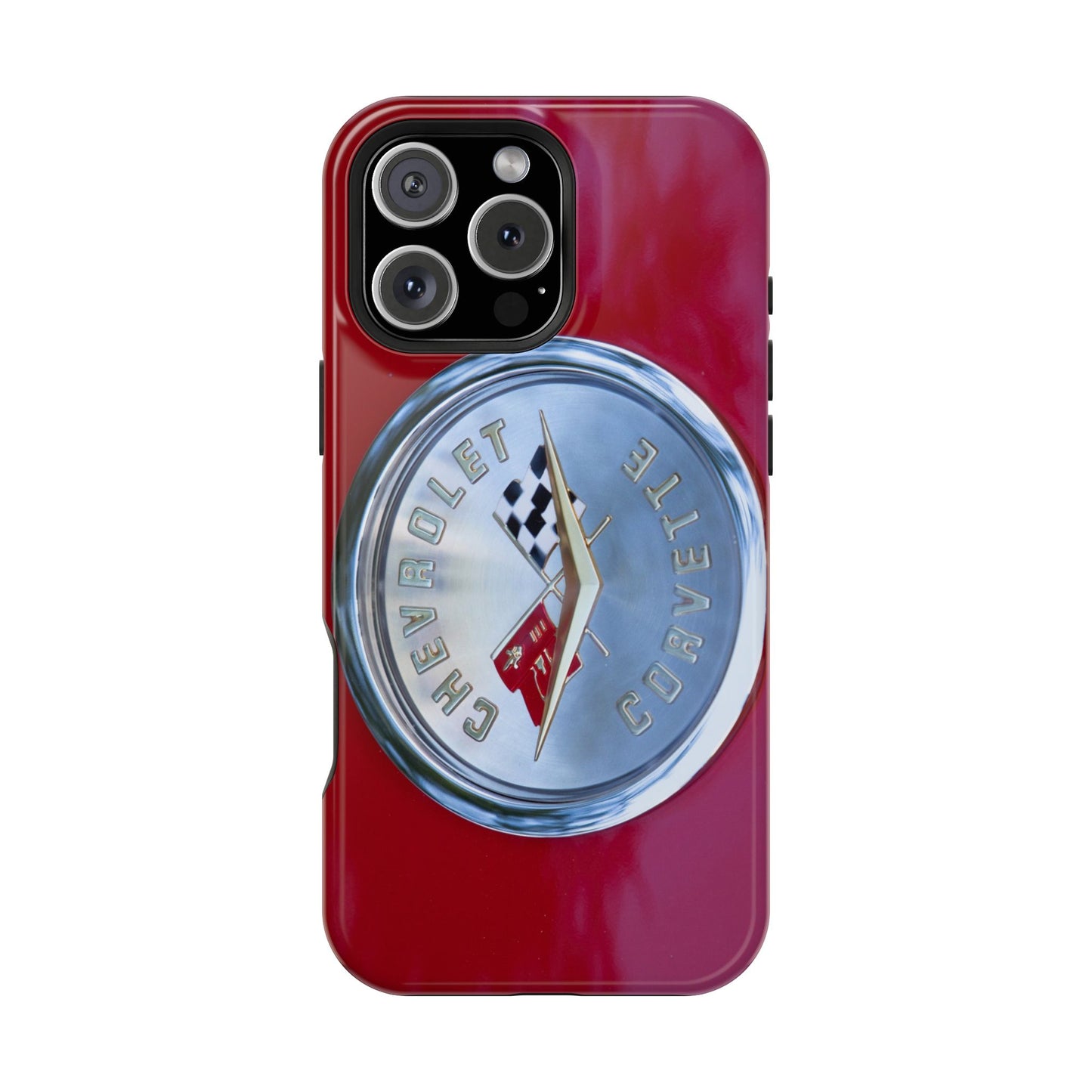 Car Enthusiast iPhone Case, Chevrolet Corvette Muscle Car Tough Case, Car Lover Accessories Gift, Custom Auto Logo Cover, Classic Vehicle