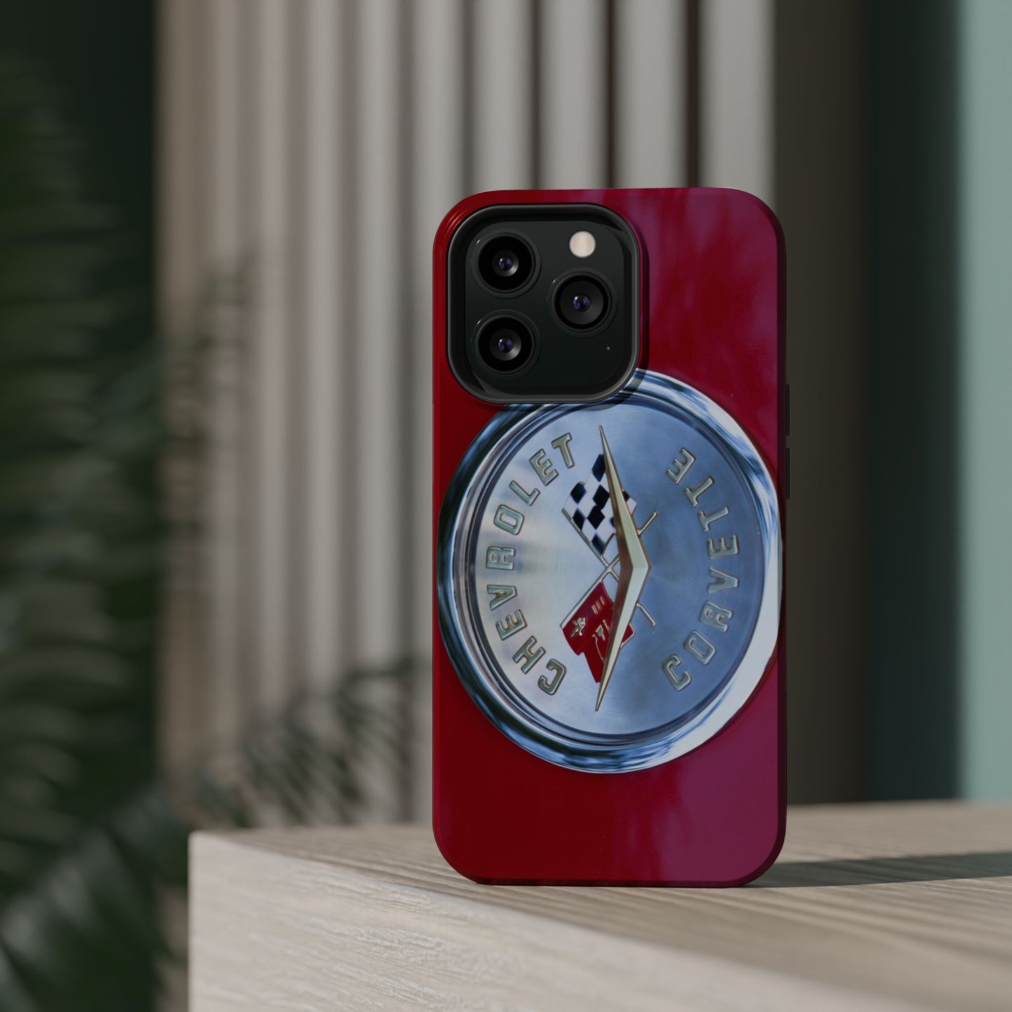 Car Enthusiast iPhone Case, Chevrolet Corvette Muscle Car Tough Case, Car Lover Accessories Gift, Custom Auto Logo Cover, Classic Vehicle