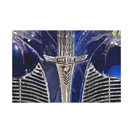 Canvas Art, Classic Car Painting, Vintage Car Decor, Matte Canvas Print, Stretched Wall Art, 1940 Pontiac DeLuxe Coupe