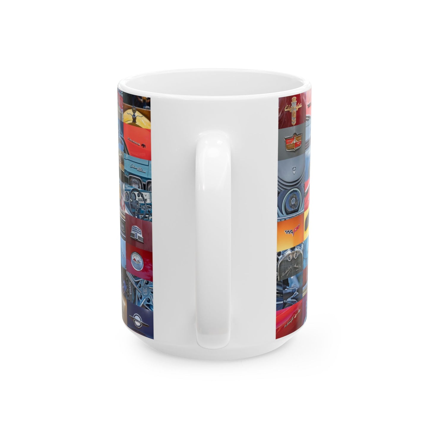 Vintage Car Logos Ceramic Mug, Classic Car Collector Gift, Retro Automobile Enthusiast Cup, Auto Lover Present, Gift for Car Buff, Garage