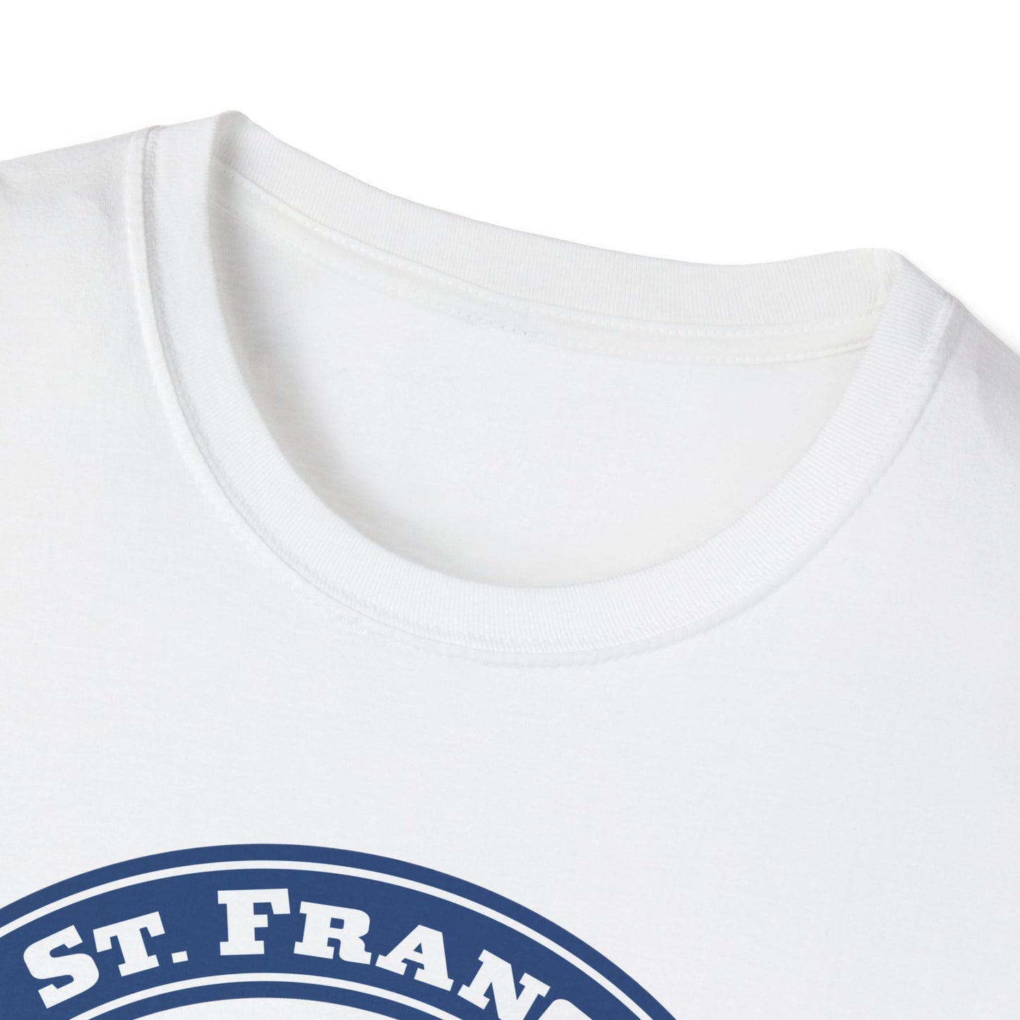 STFU St. Francis University Fictional Crest Plays on Contemporary T-Shirt Abbreviation and Adornment