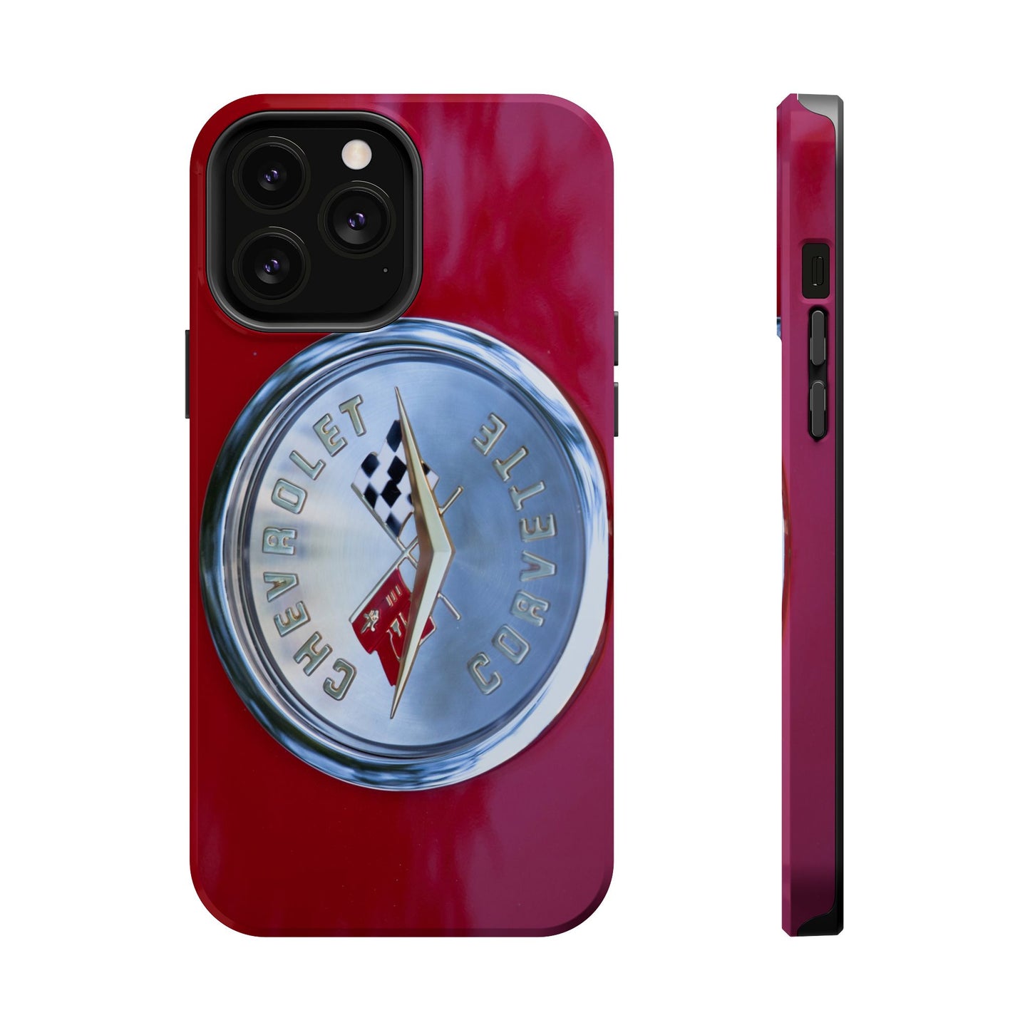 Car Enthusiast iPhone Case, Chevrolet Corvette Muscle Car Tough Case, Car Lover Accessories Gift, Custom Auto Logo Cover, Classic Vehicle