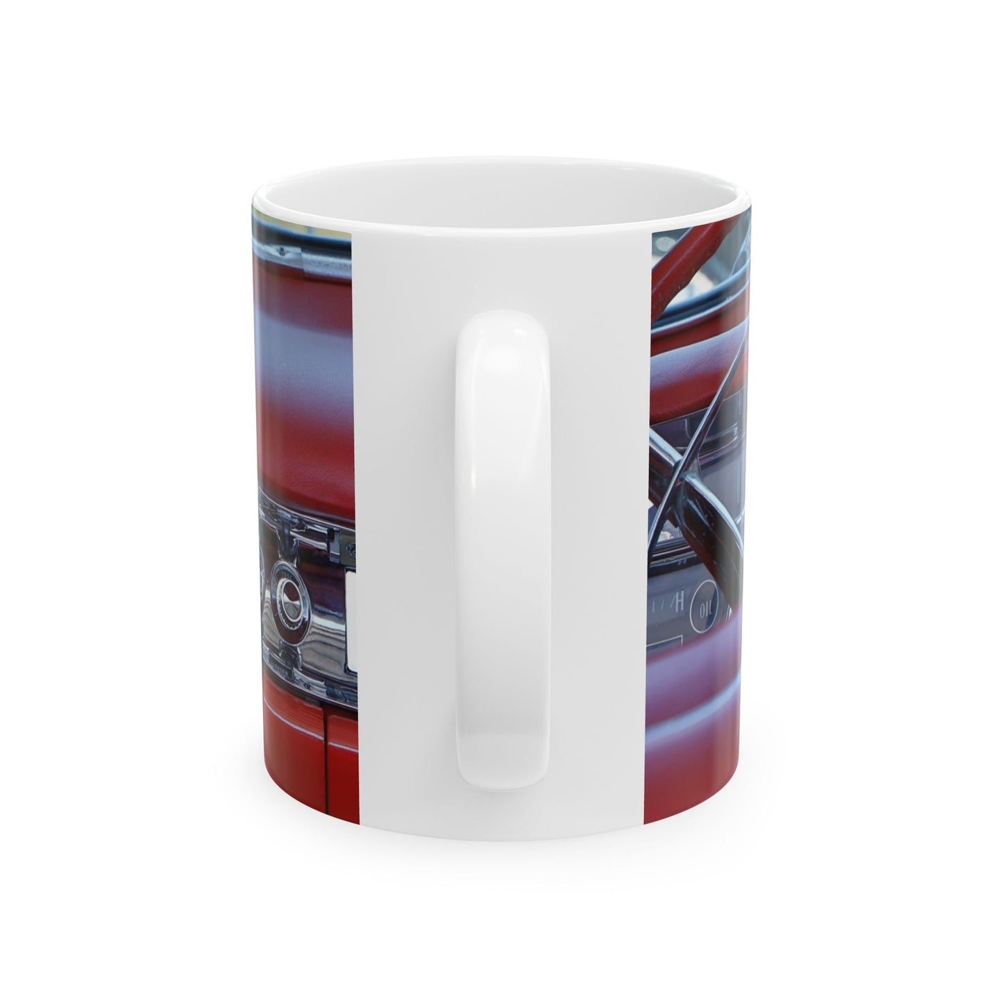 Vintage Crown Victoria classic car dashboard, looking good for 11 of 15oz beverage mugs.