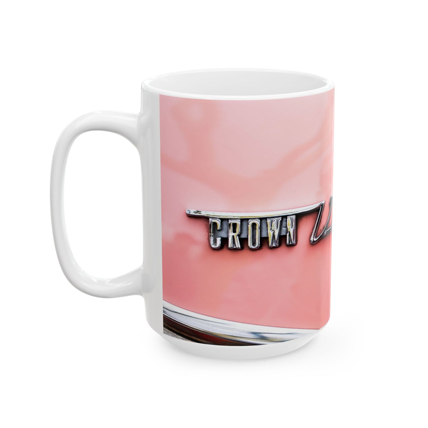 Ford Crown Victoria chrome car logo for ceramic mugs. (11oz, 15oz)