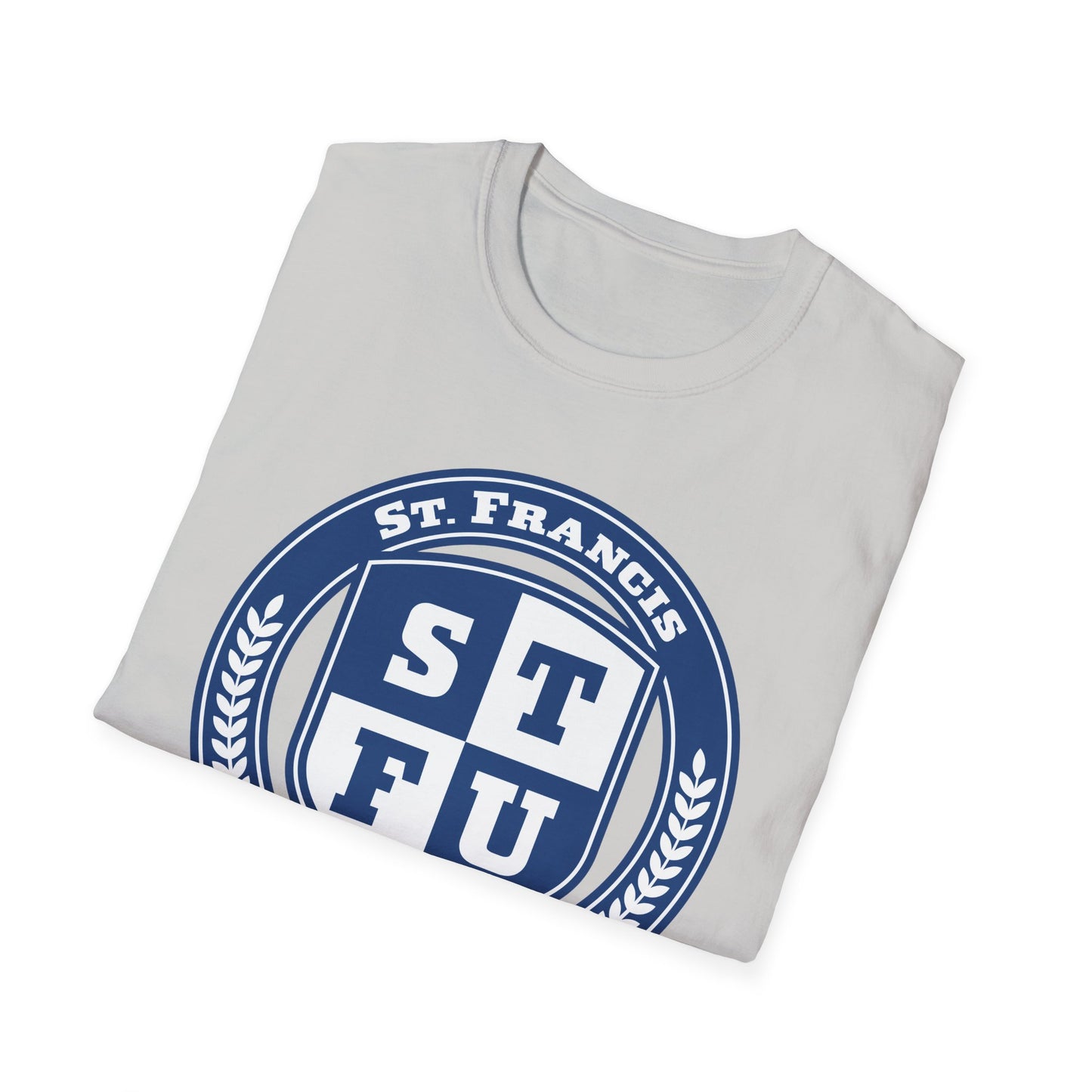 STFU St. Francis University Fictional Crest Plays on Contemporary T-Shirt Abbreviation and Adornment
