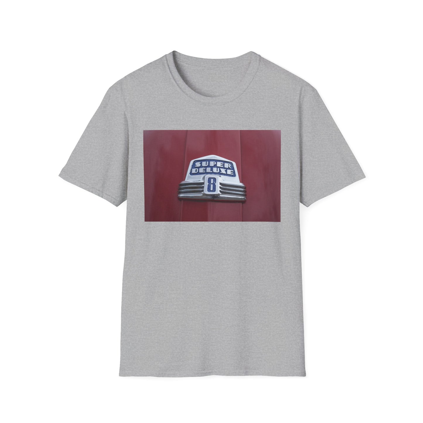 Buick Super Deluxe Classic Car Logo. Eight Cylinder Designation with Chrome Trim.