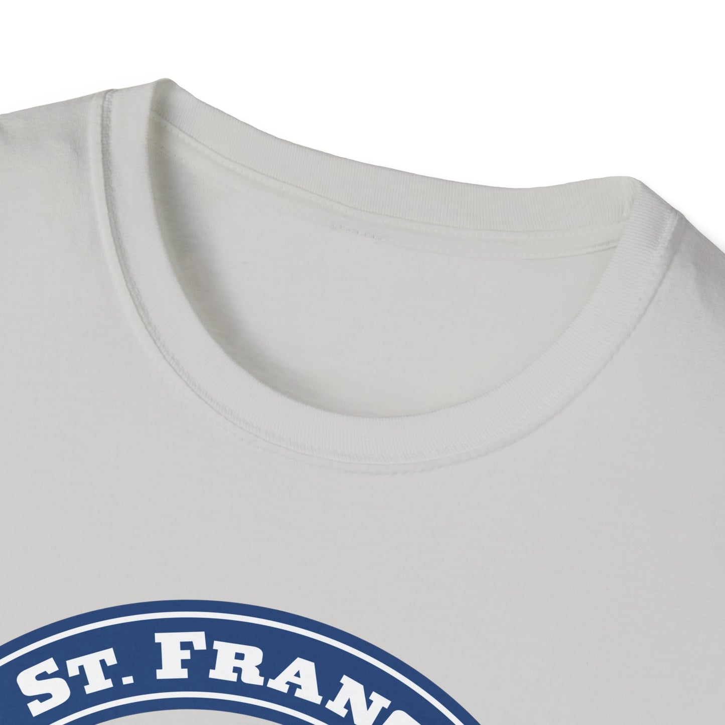 STFU St. Francis University Fictional Crest Plays on Contemporary T-Shirt Abbreviation and Adornment