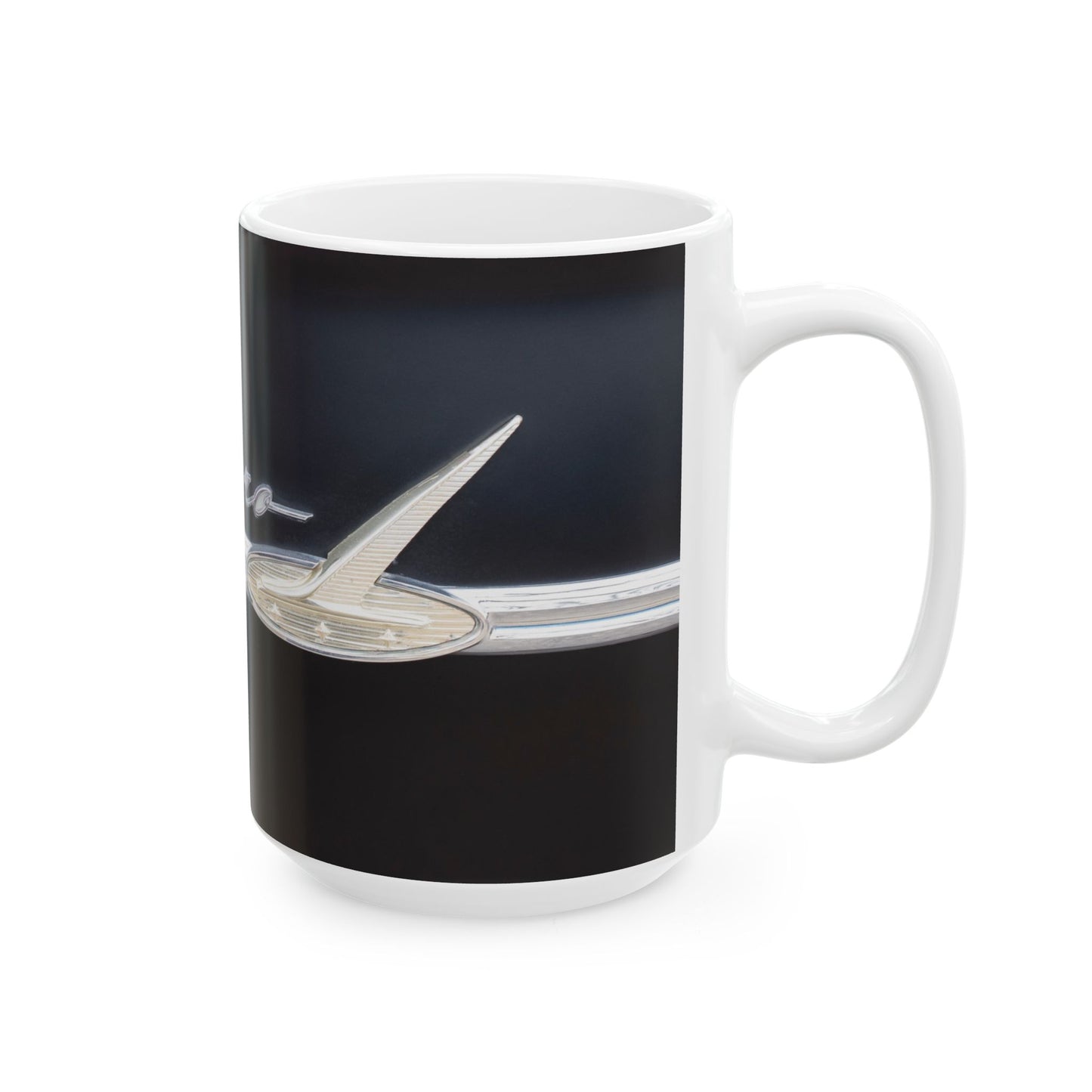 Ford Ranchero logo and insignia, gorgeous in chrome and ready for 11 or 15oz mugs.