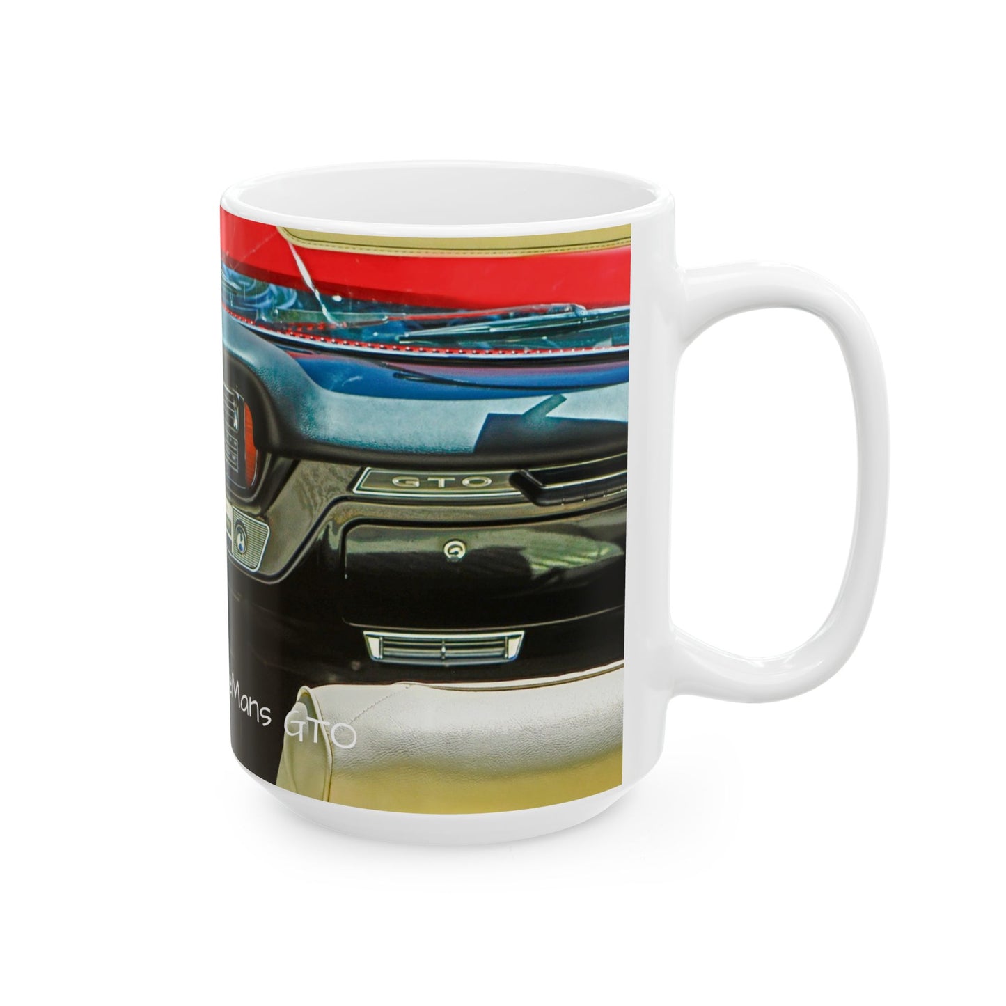 Muscle Car Ceramic Mug, 1965 Pontiac LeMans GTO, Coffee Cup, Gift for Car Enthusiast, Hot Rod Lover, Vintage Vehicle Collector, Father's Day