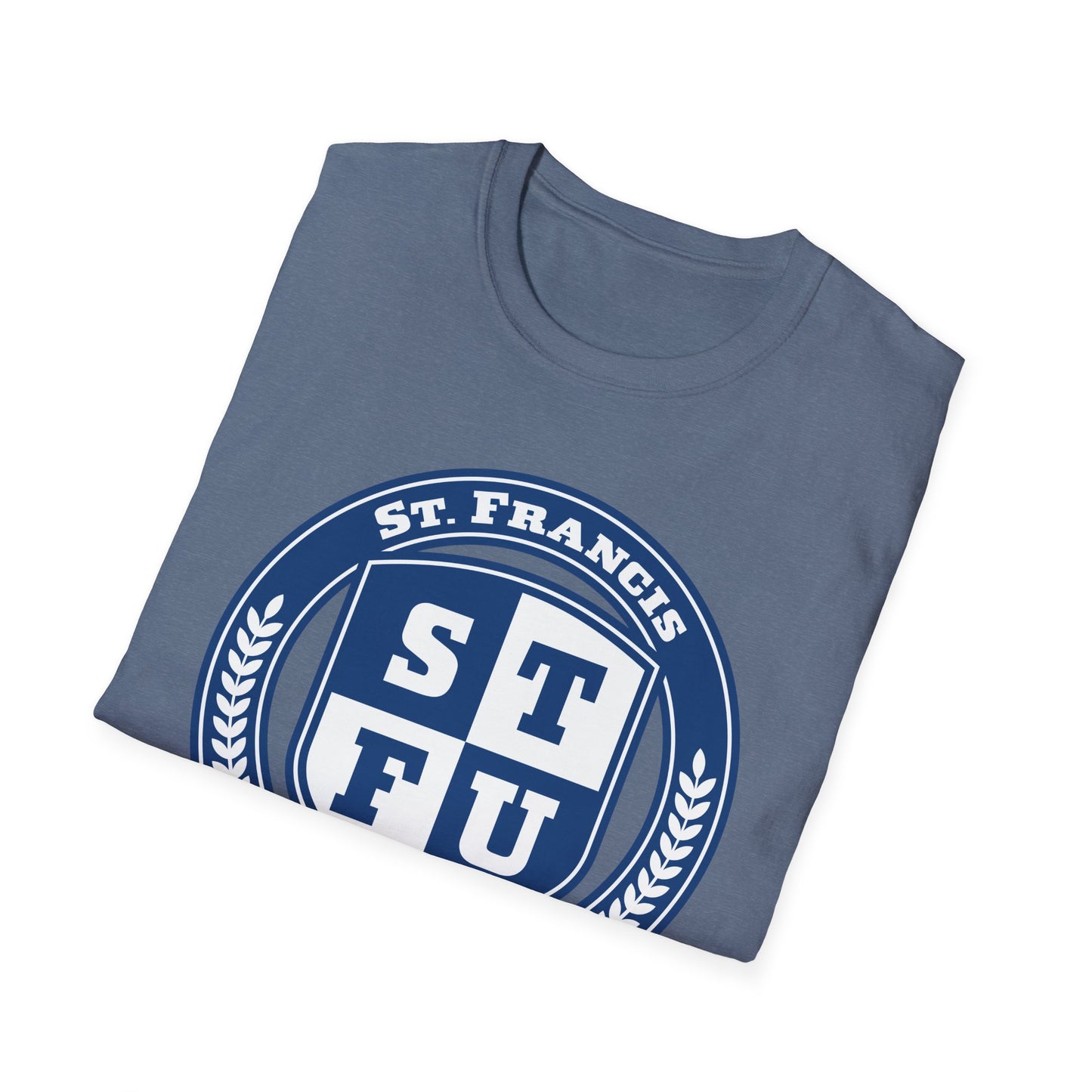 STFU St. Francis University Fictional Crest Plays on Contemporary T-Shirt Abbreviation and Adornment