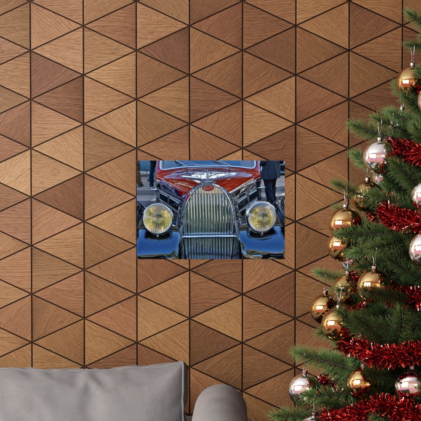 1939 Bugatti Type 57C Atalante Classic Car Chrome Grill, Badge Emblem Logo, Massive Headlamps Looks Great as a Matte Horizontal Poster!