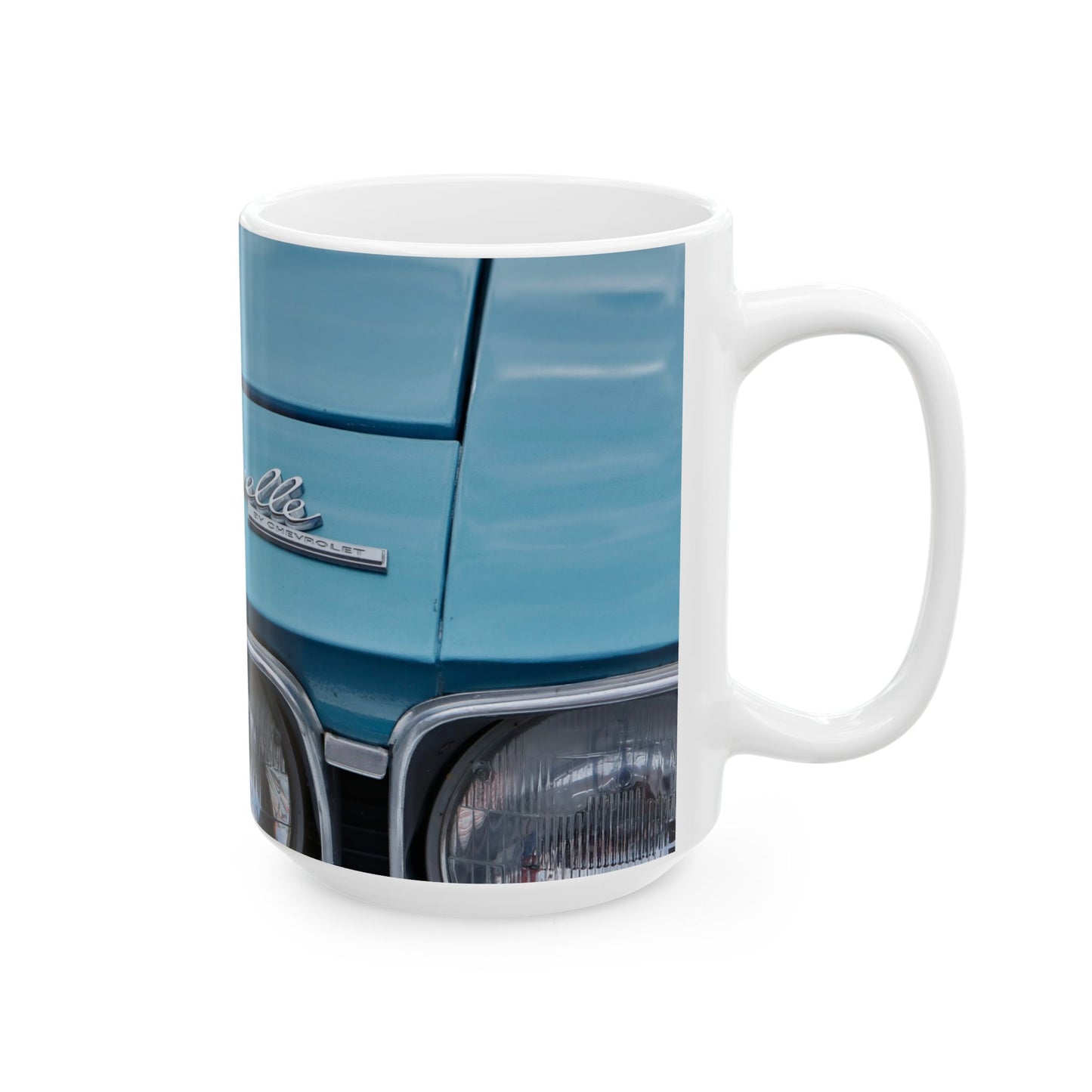 Vintage Muscle Car Ceramic Mug, Retro Auto Coffee Cup, Classic Vehicle Drinkware, Gift for Him, Classic Chevelle, Chevrolet, Classic Car,