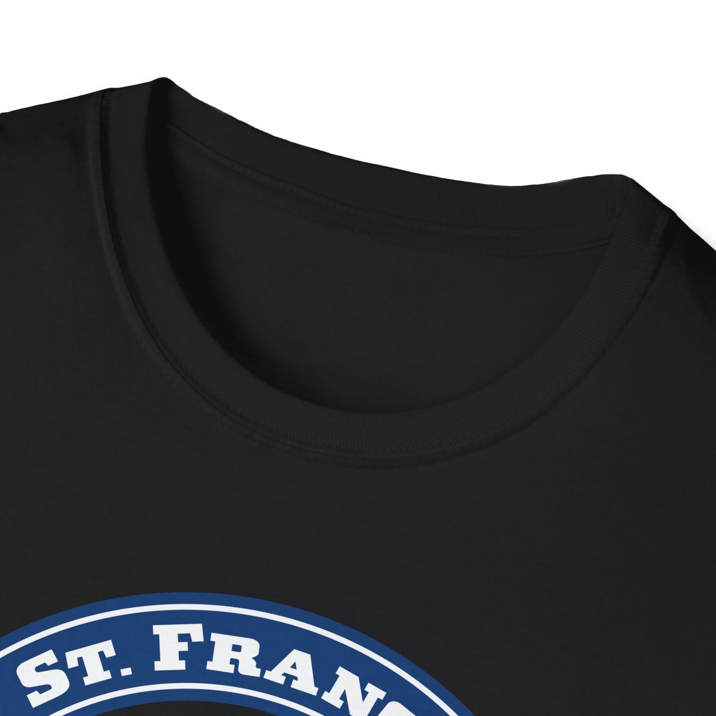 STFU St. Francis University Fictional Crest Plays on Contemporary T-Shirt Abbreviation and Adornment