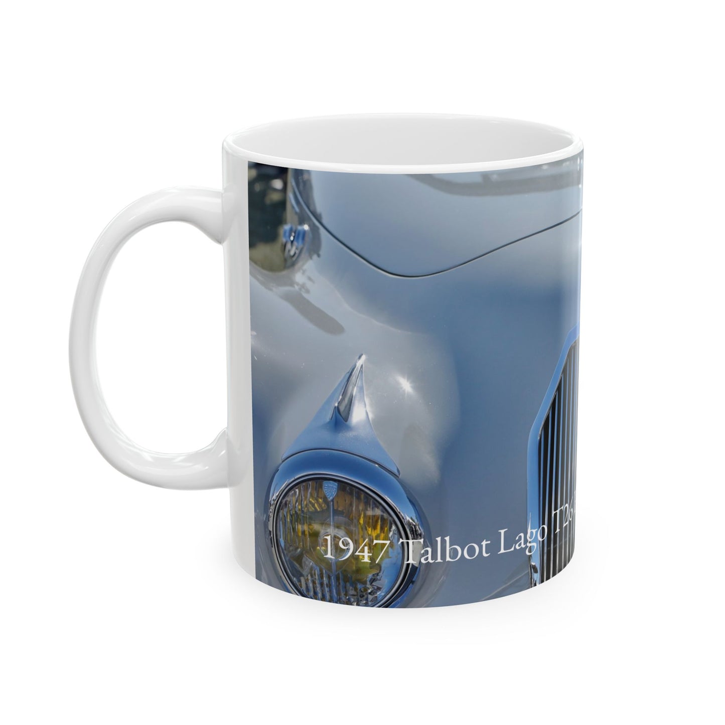 1947 Talbot Lago T26 Record Sport Coupe De Ville Classic Car Front End Grill Badge Emblem Wrap Around Ceramic Mug, (11oz, 15oz)