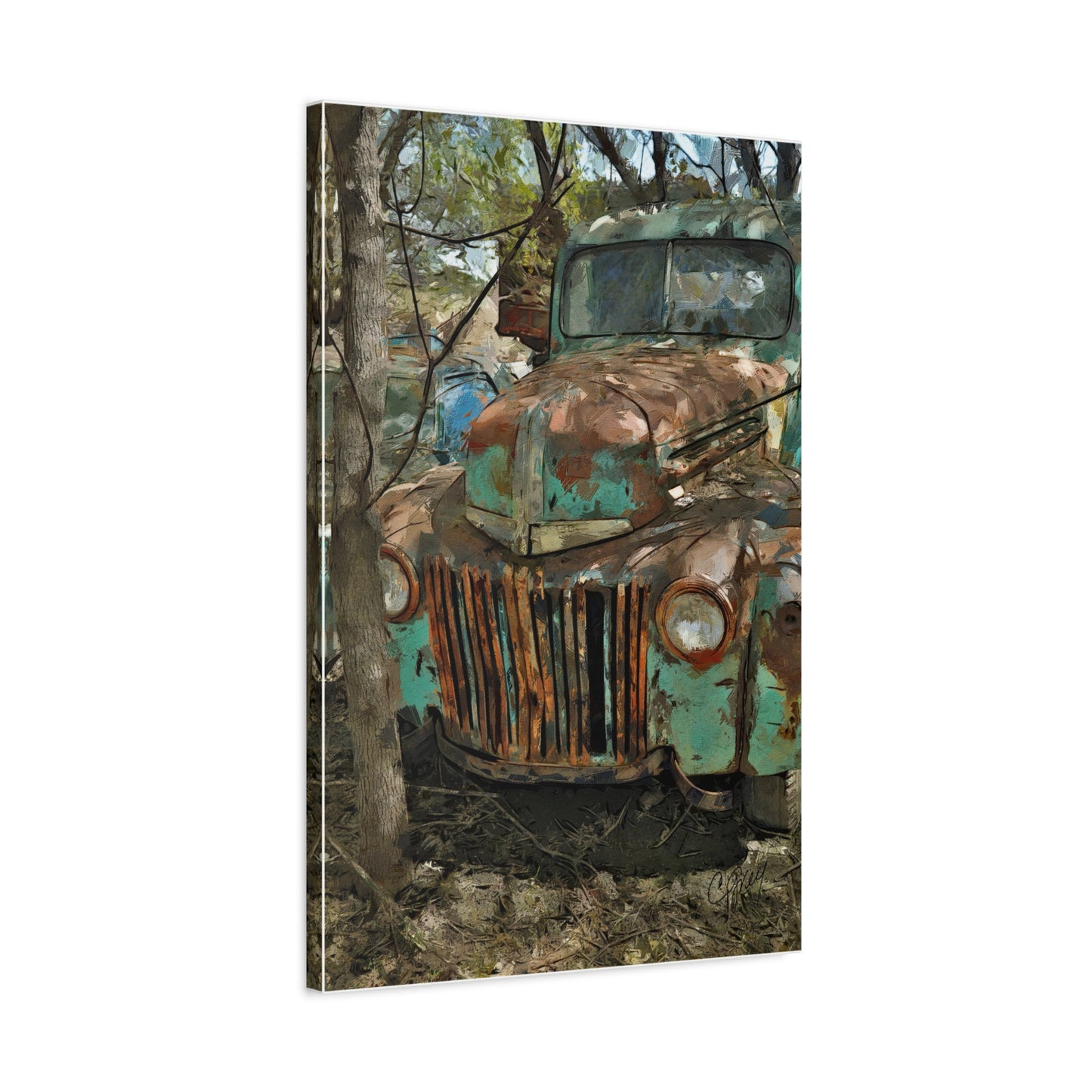 Canvas Wall Art - Abandoned Classic Ford Truck Found on a Minnesota Farm