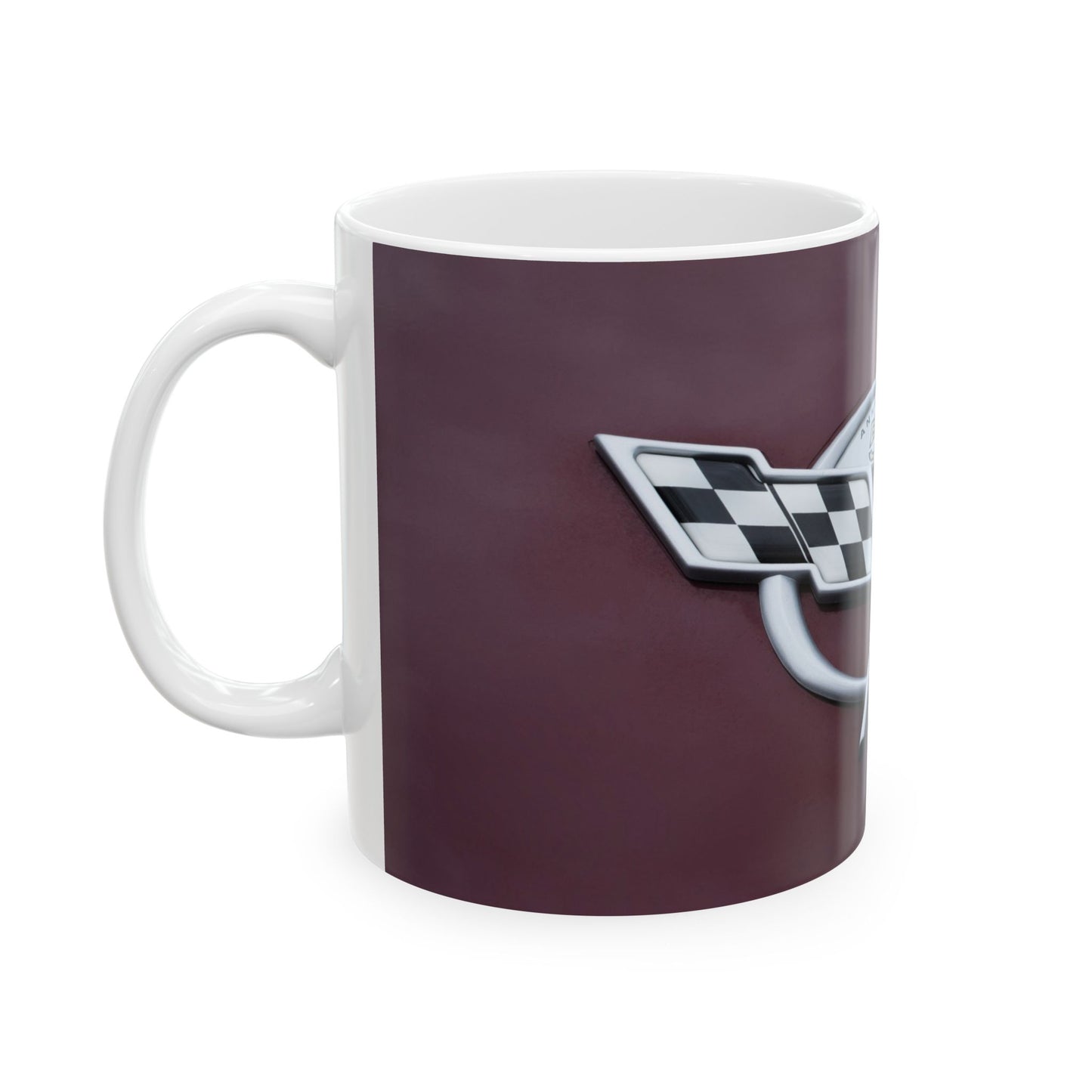 Chevrolet Corvette classic car 50th Anniversary auto logo for 11 or 15oz cups or mugs.
