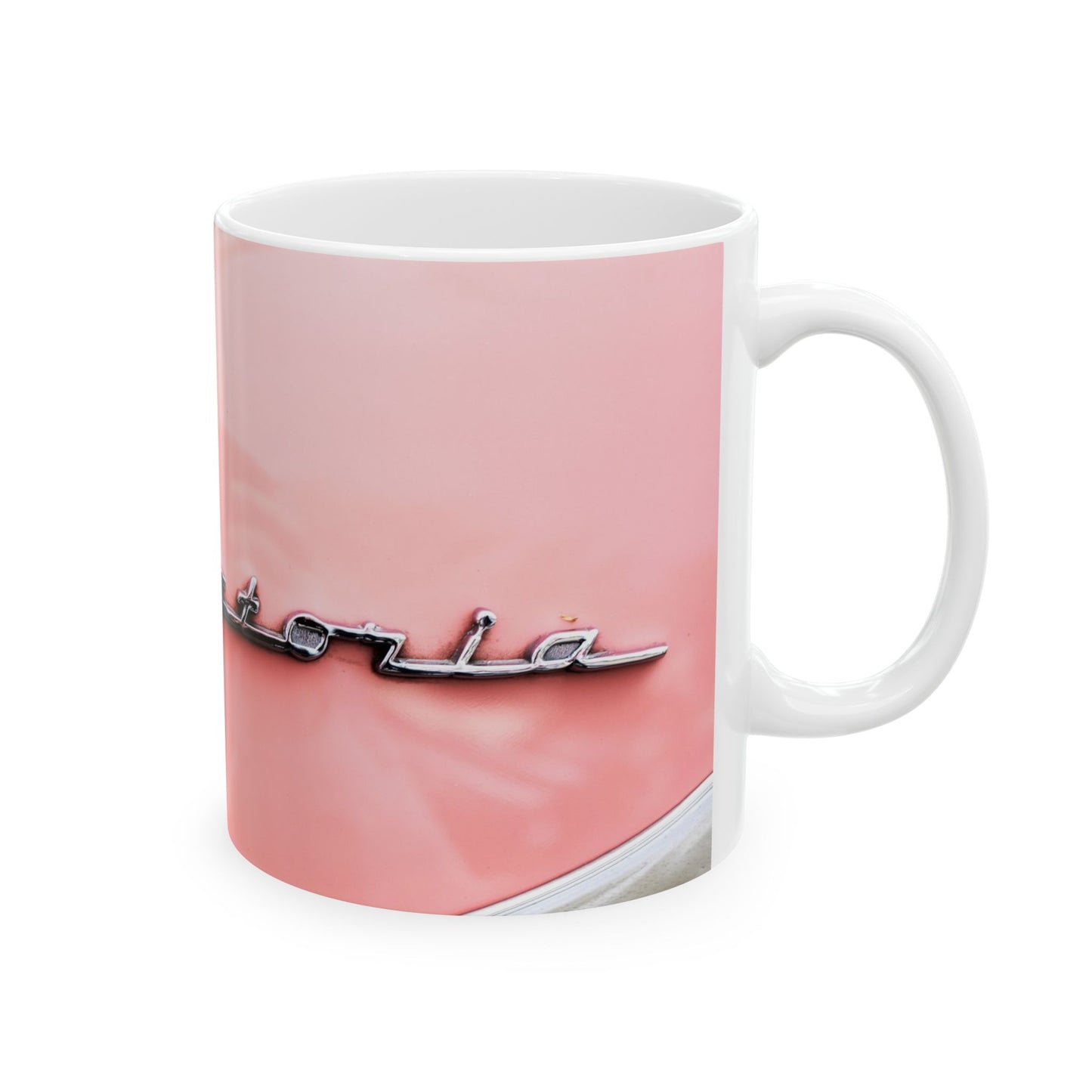 Ford Crown Victoria chrome car logo for ceramic mugs. (11oz, 15oz)