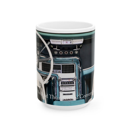 Vintage Ford Thunderbird Ceramic Mug, Classic Car Coffee Cup, 11oz, 15oz, Retro Car Lover Gift, Automotive Decor, Father's Day Gift