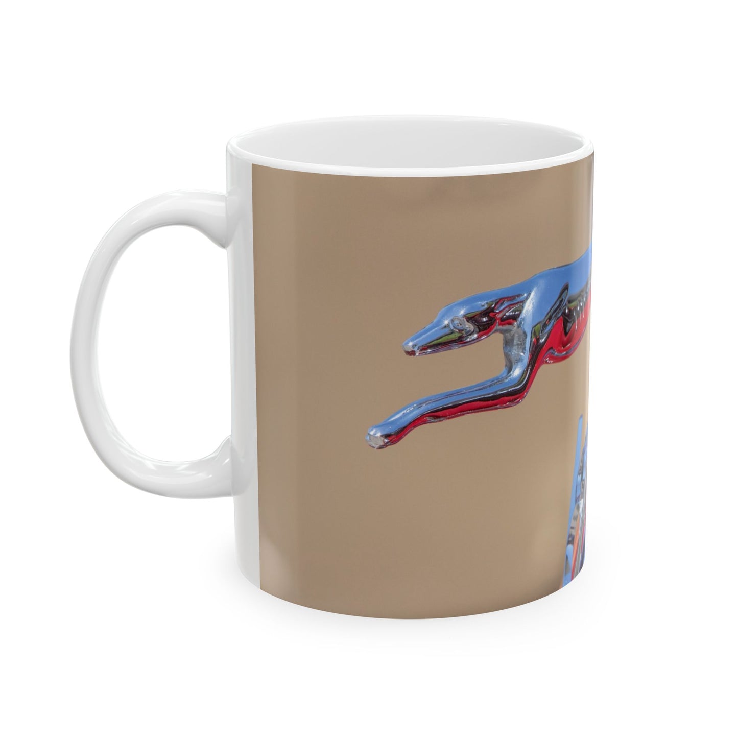 Lincoln V8 Classic Car Greyhound Hood Ornament now on 11 or 15oz Ceramic Mugs, Perfect for Your Favorite Car Guy.