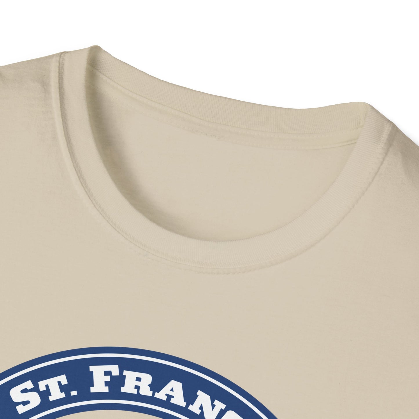 STFU St. Francis University Fictional Crest Plays on Contemporary T-Shirt Abbreviation and Adornment