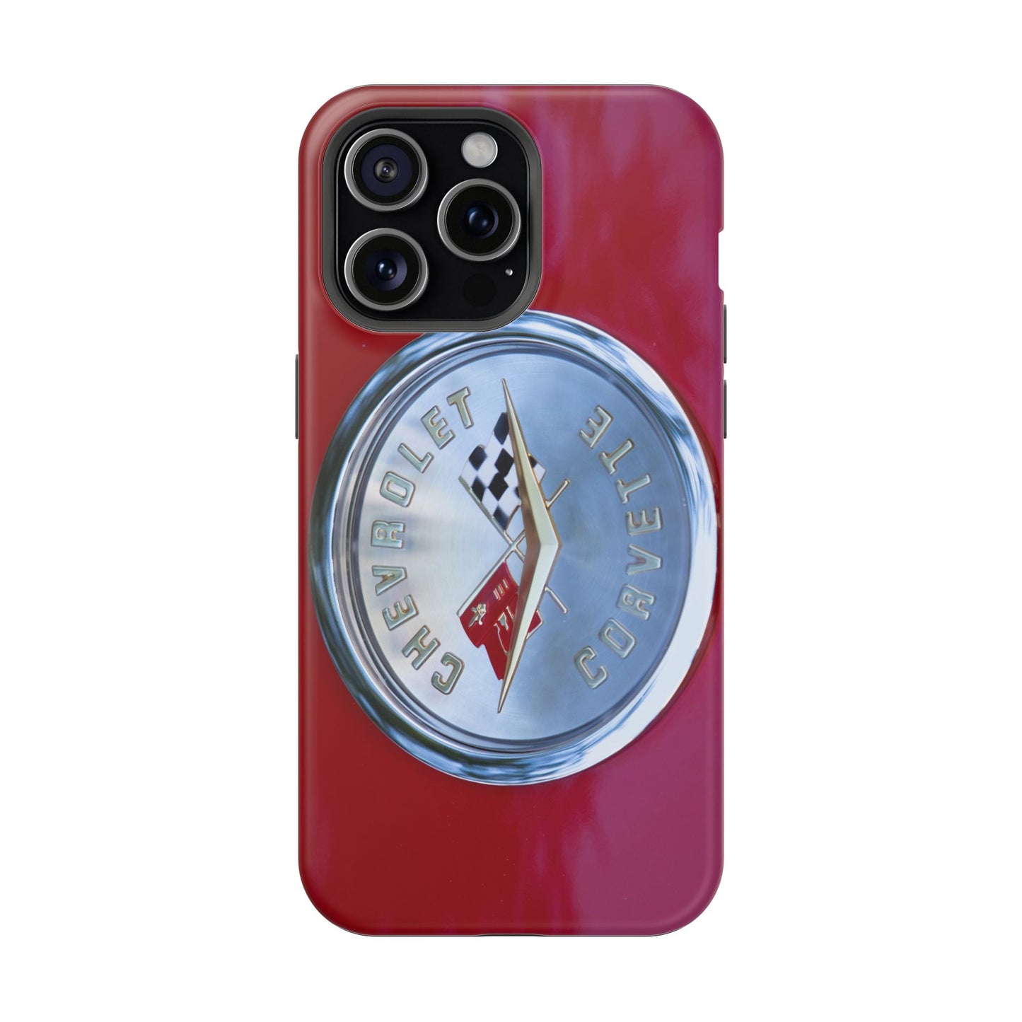 Car Enthusiast iPhone Case, Chevrolet Corvette Muscle Car Tough Case, Car Lover Accessories Gift, Custom Auto Logo Cover, Classic Vehicle