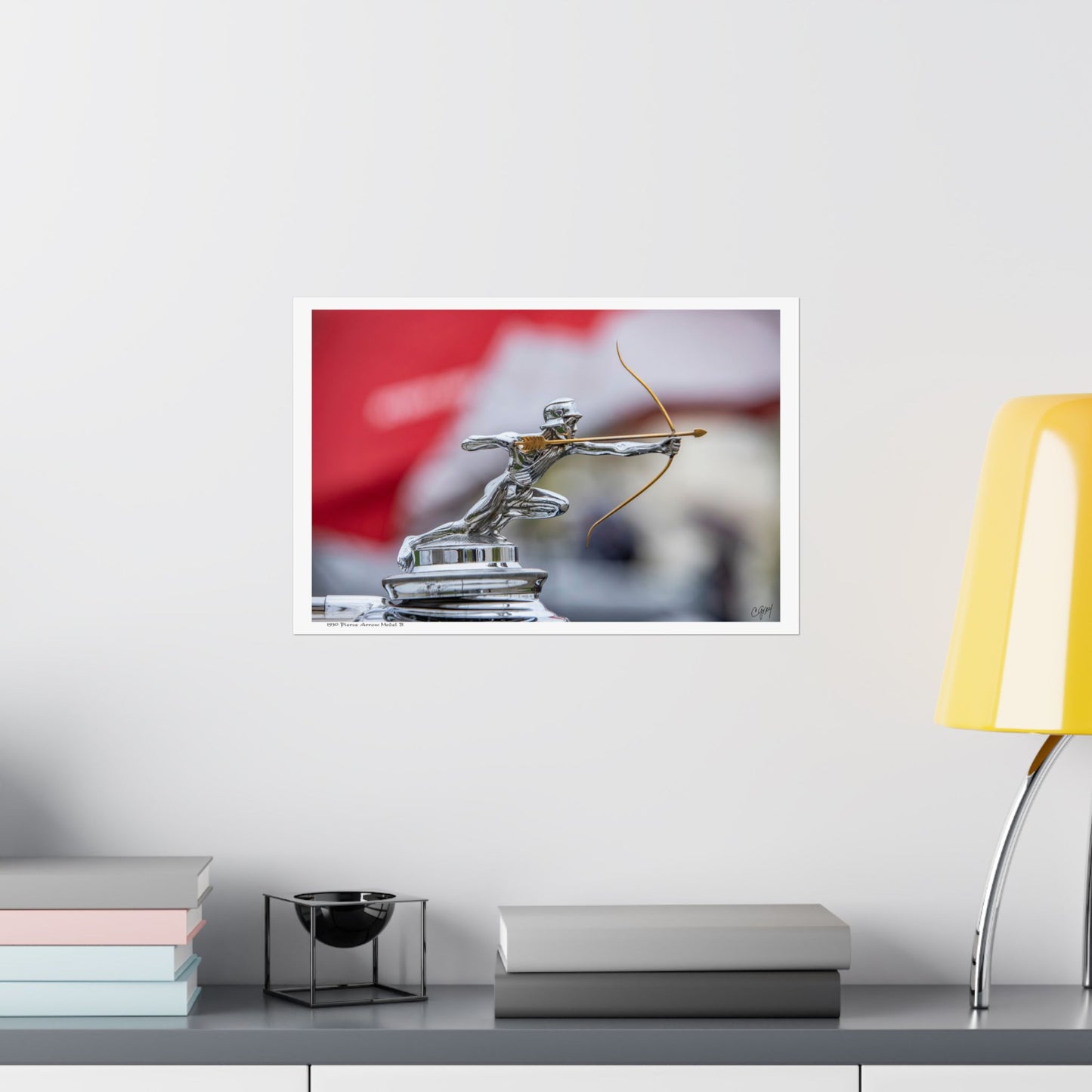 1930 Pierce Arrow Classic Roadster Car Hood Ornament Matte Poster for Car Lover's Garage, Man Cave, Home, or Office.