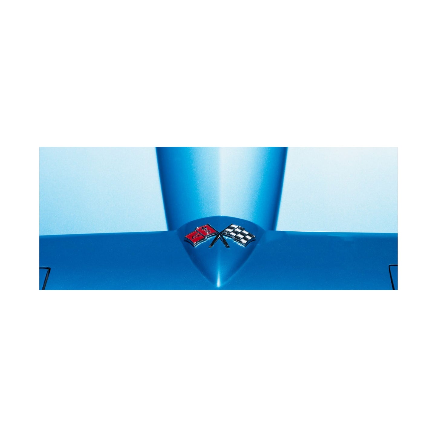 Chevrolet Corvette Stingray classic muscle car logo emblem badge hood ornament for car guys and car lovers man cave or garage art.