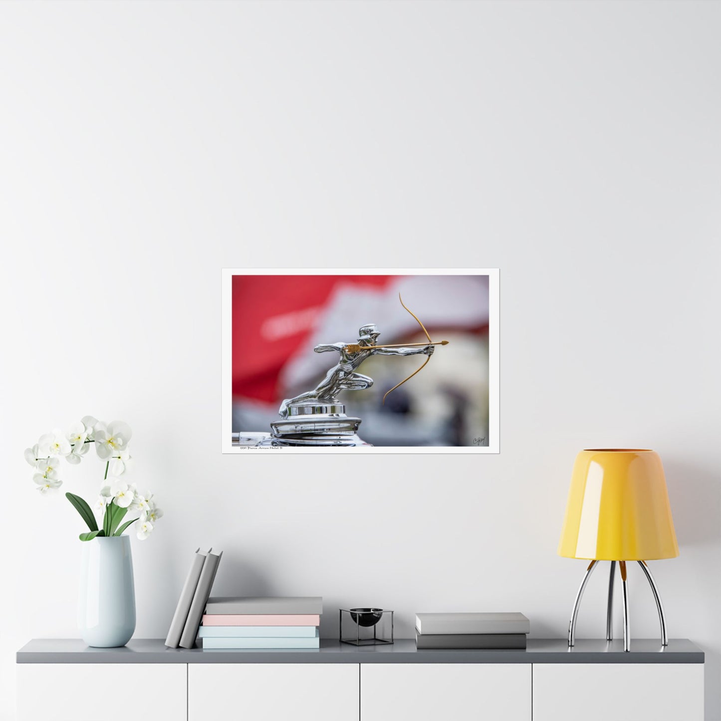 1930 Pierce Arrow Classic Roadster Car Hood Ornament Matte Poster for Car Lover's Garage, Man Cave, Home, or Office.