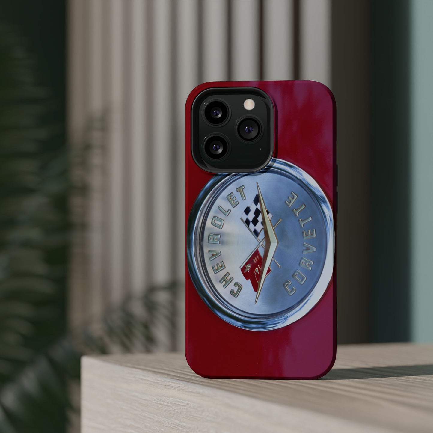 Car Enthusiast iPhone Case, Chevrolet Corvette Muscle Car Tough Case, Car Lover Accessories Gift, Custom Auto Logo Cover, Classic Vehicle